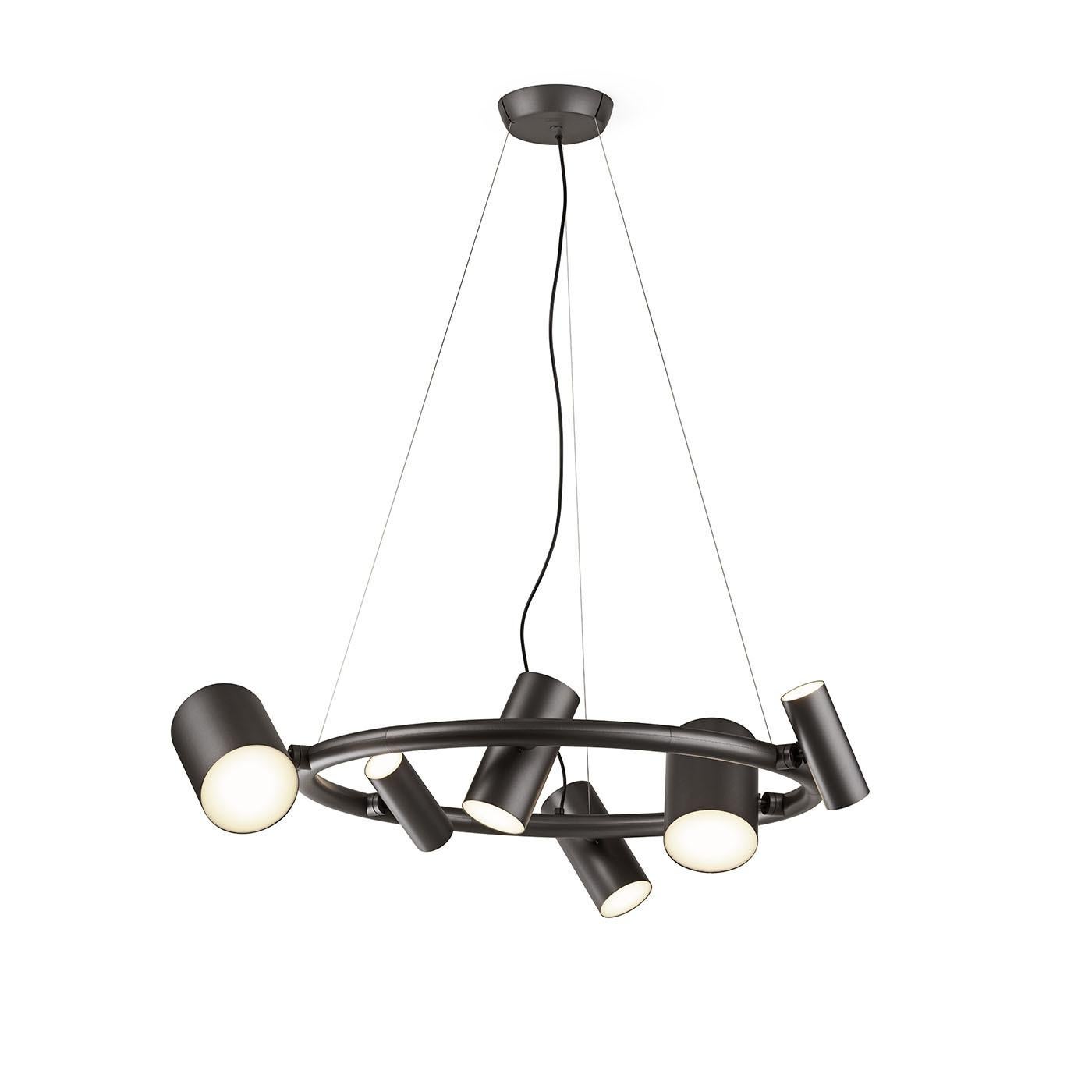 Lampadario rotondo in metallo nero CanCan di Ghidini 1961 In condizioni Nuovo in vendita a Milan, IT
