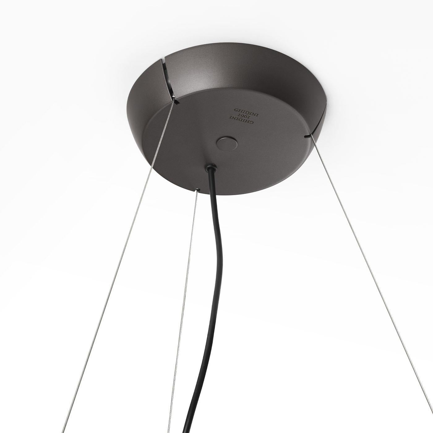 Metallo Lampadario rotondo in metallo nero CanCan di Ghidini 1961 in vendita