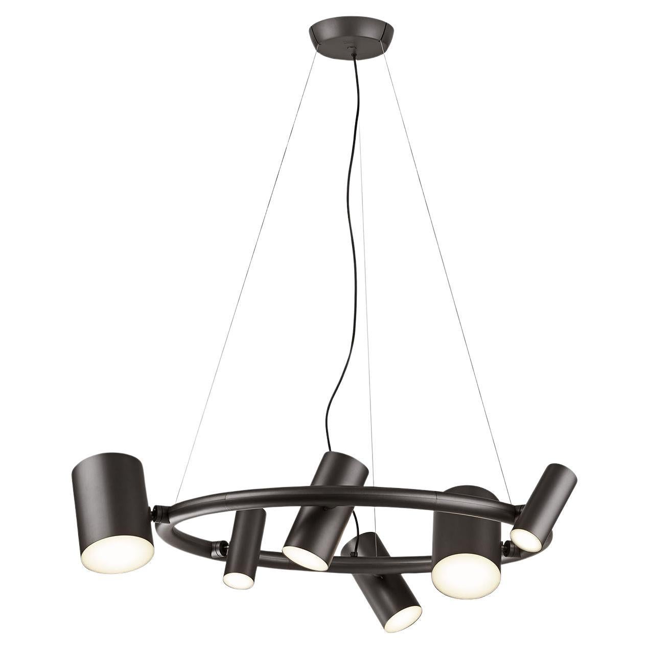 CanCan Round Black Metal Chandelier by Ghidini 1961
