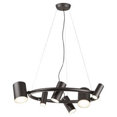 CanCan Round Black Metal Chandelier by Ghidini 1961