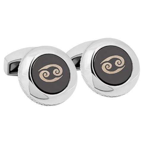 Cancer Cufflinks with Rhodium Finish