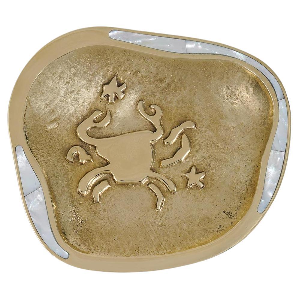 Cancer Trinket Tray in Brass with Semi Precious, Viya by Vikram Goyal For Sale