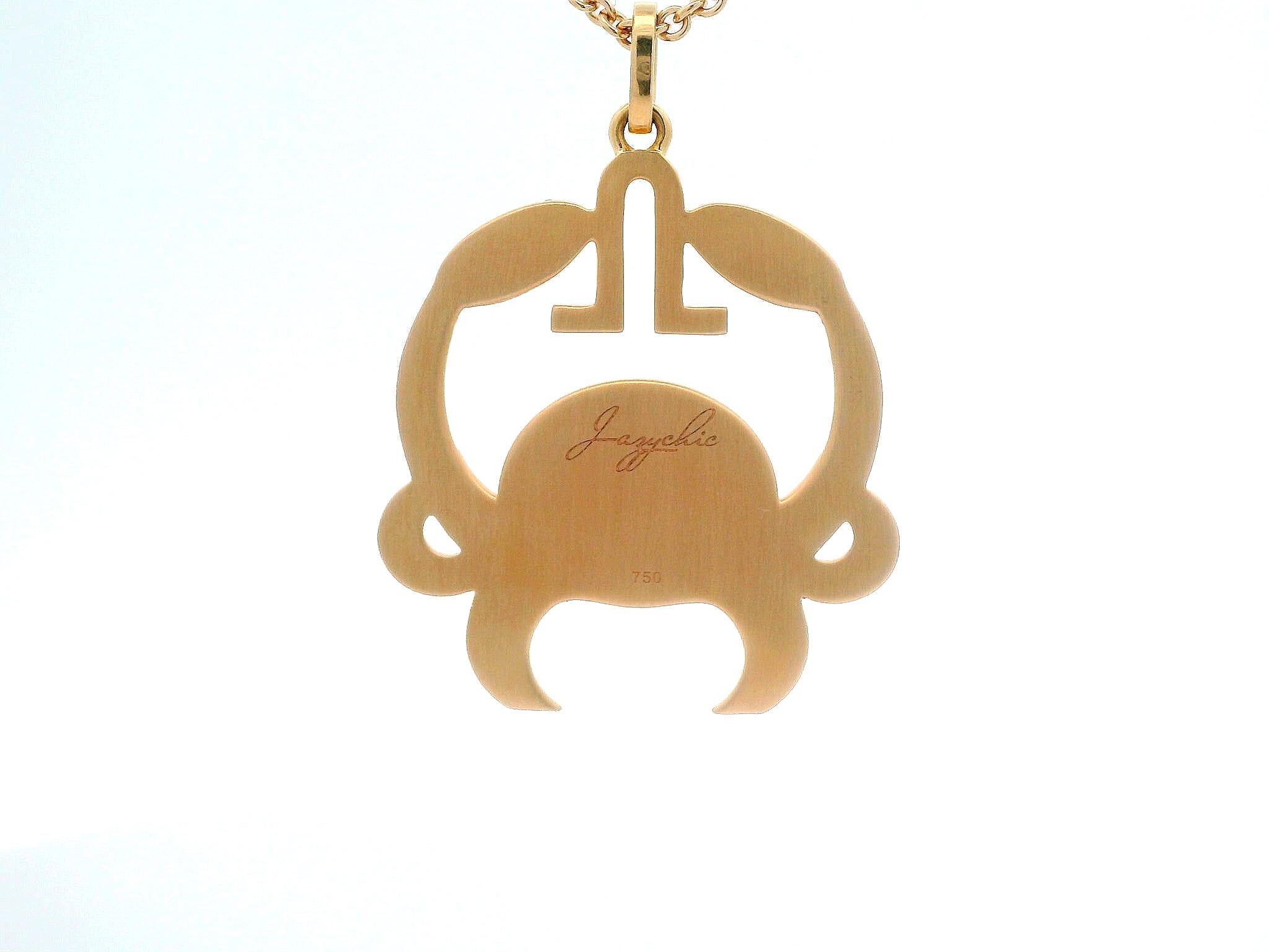 Brilliant Cut Cancer Zodiac Pendant 18 K Gold 80 Diamds 23 Pink Sapphires 38 Pink Tourmalines For Sale