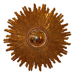 Candace Barnes Now:: Miroir en bois doré feuille d'or sculpté à la main