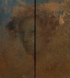 Trilogía Tríptico Persona Pintura al óleo y pan de oro sobre panel En Stock