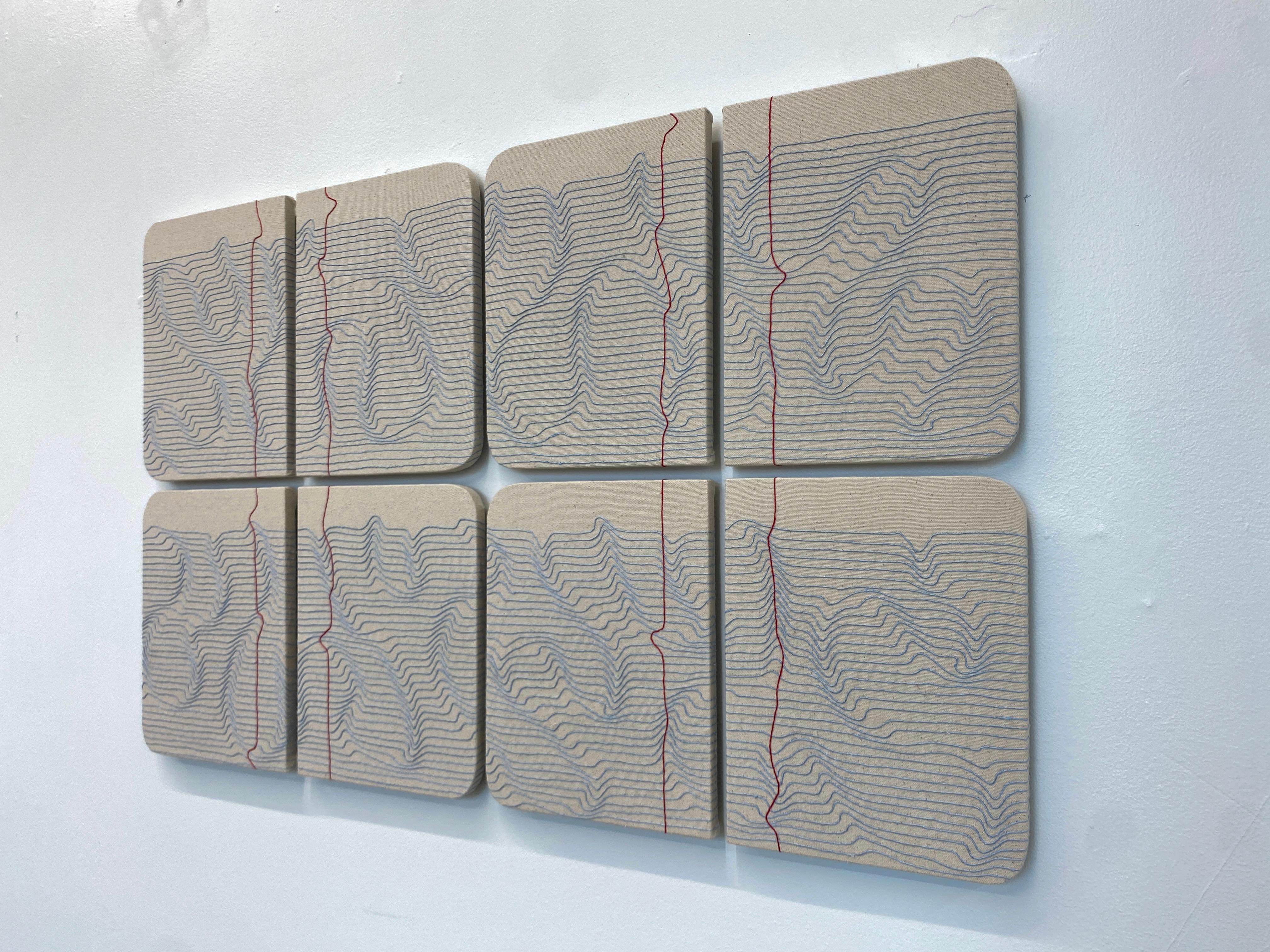 Notes for String Theory 01142023, Contemporary Textile Art, Embroidery on Canvas - Sculpture by Candace Hicks
