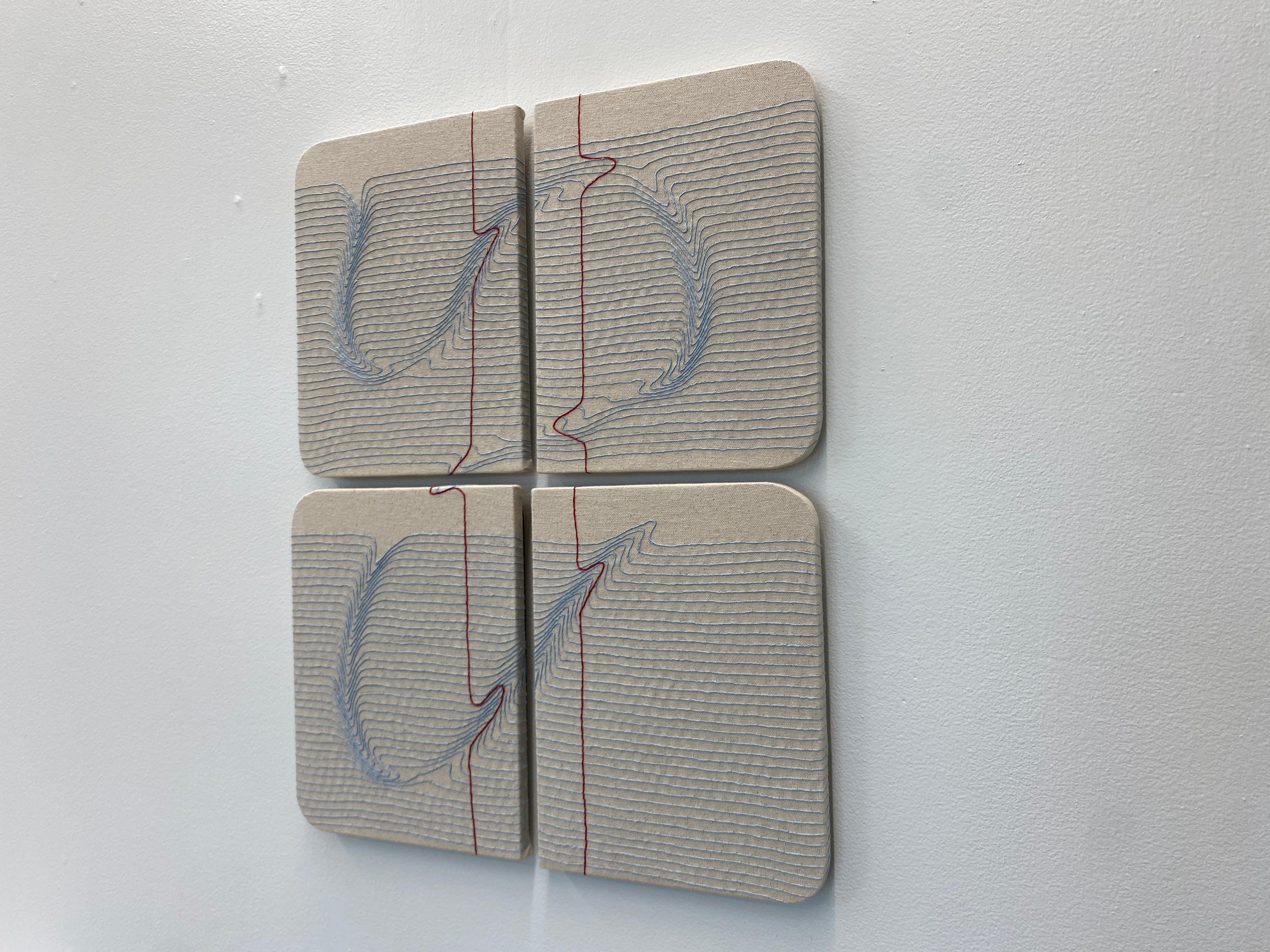 Notes for String Theory 11272022, Contemporary Textile Art, Embroidery on Canvas - Sculpture by Candace Hicks