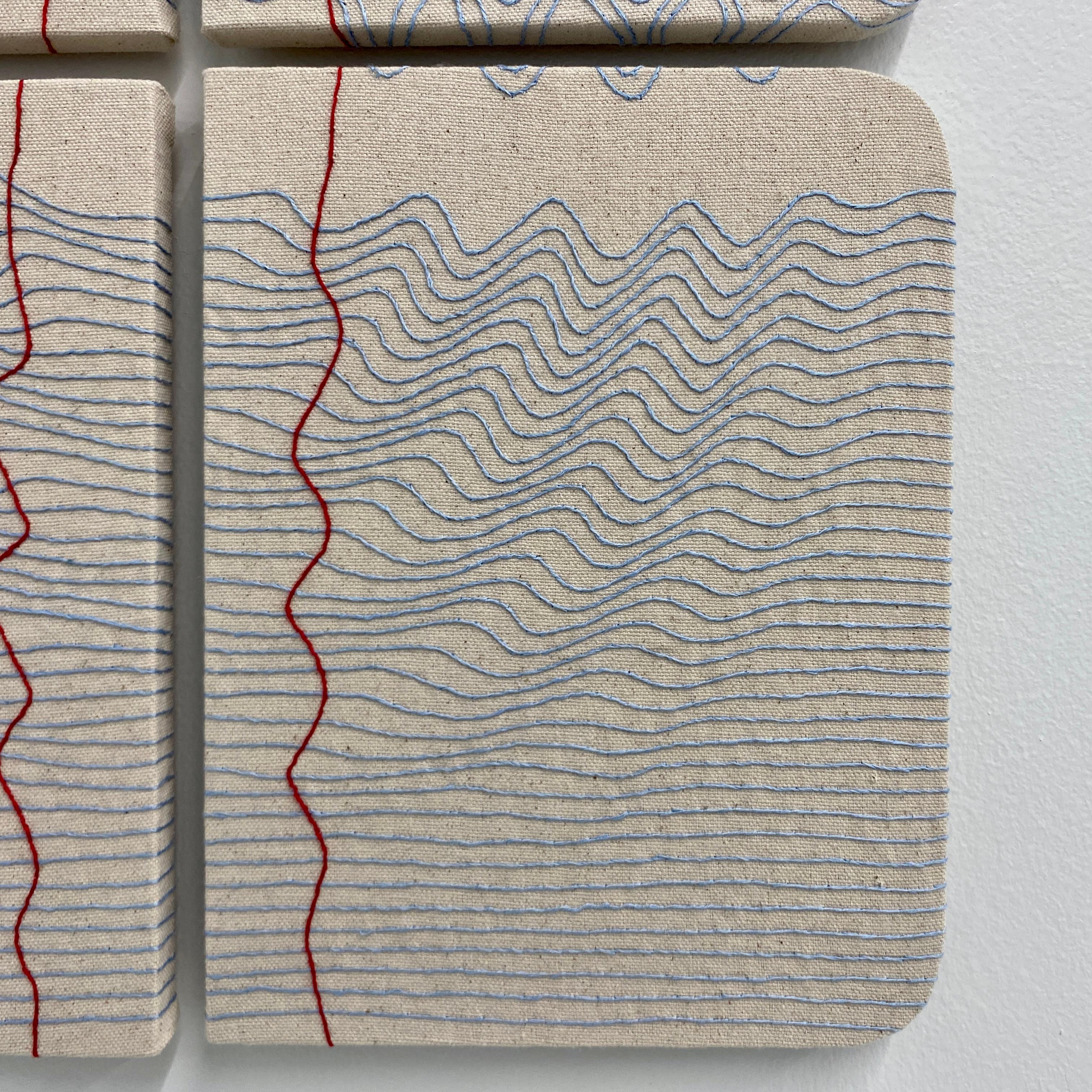 Notes for String Theory 12062022, Contemporary Textile Art, Embroidery on Canvas For Sale 1