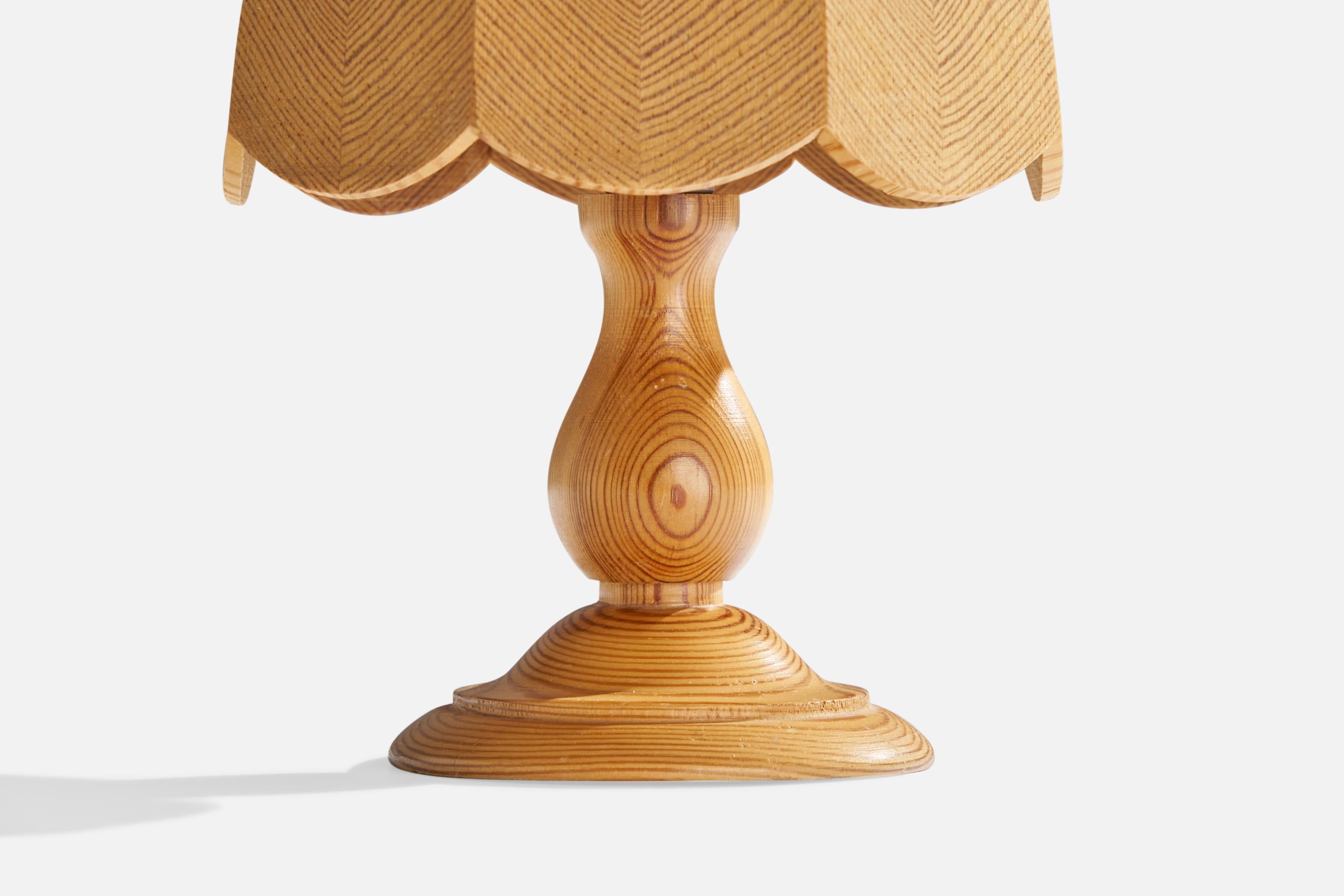 Late 20th Century Candela, Table Lamp, Pine, Sweden, 1980s For Sale