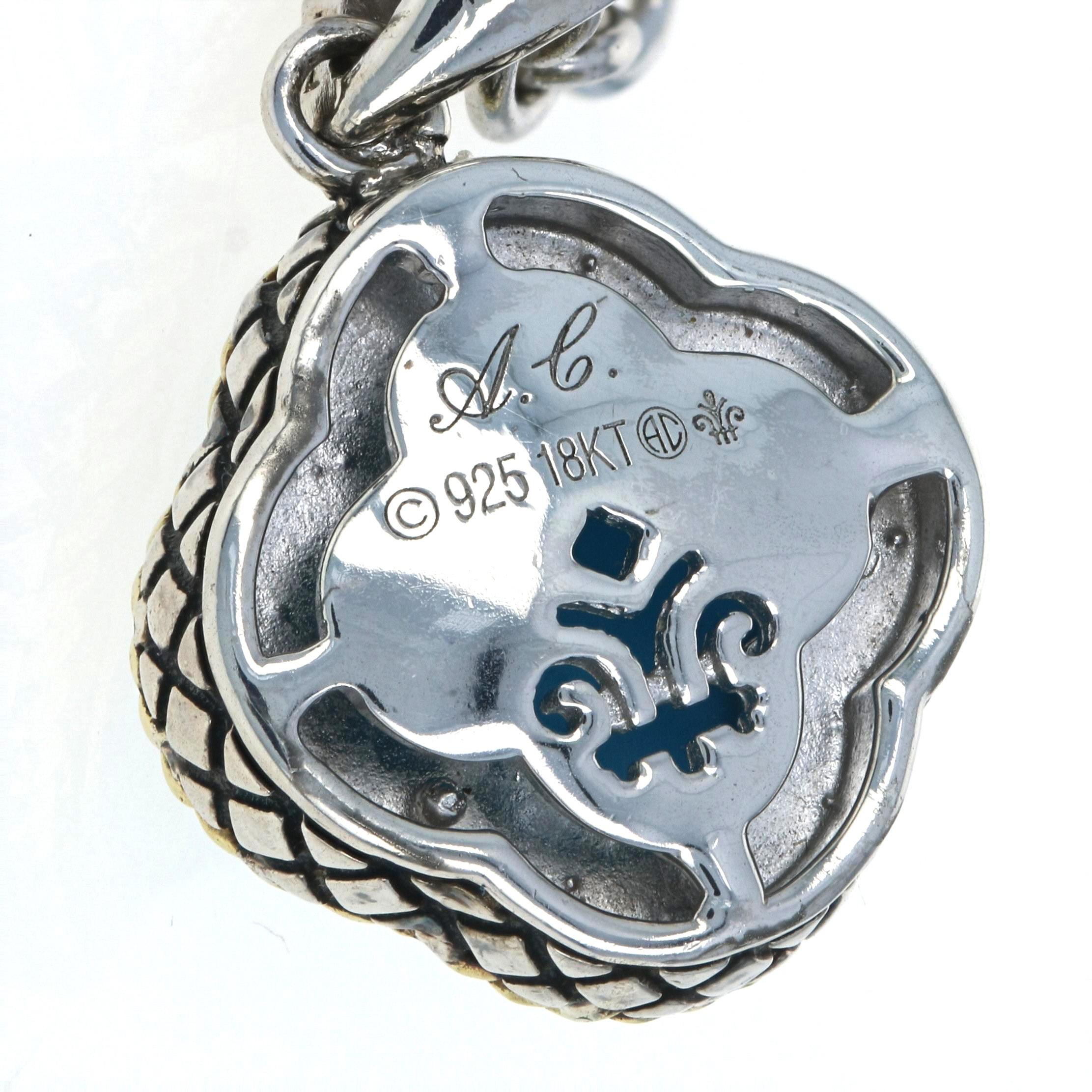 Kandelaber Türkis Doublet Anhänger Kette Sterling Silber 18k Gold ACP13002TQ 1