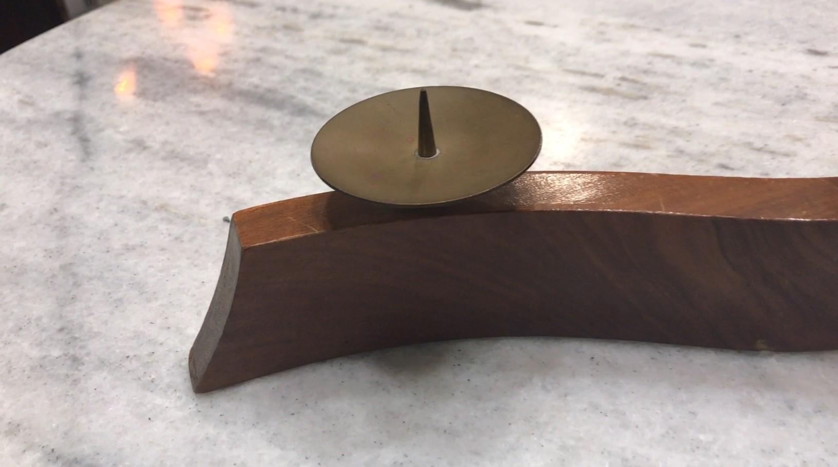 Candelabro, 1950, Materiali: Wood e bronzo in vendita 9