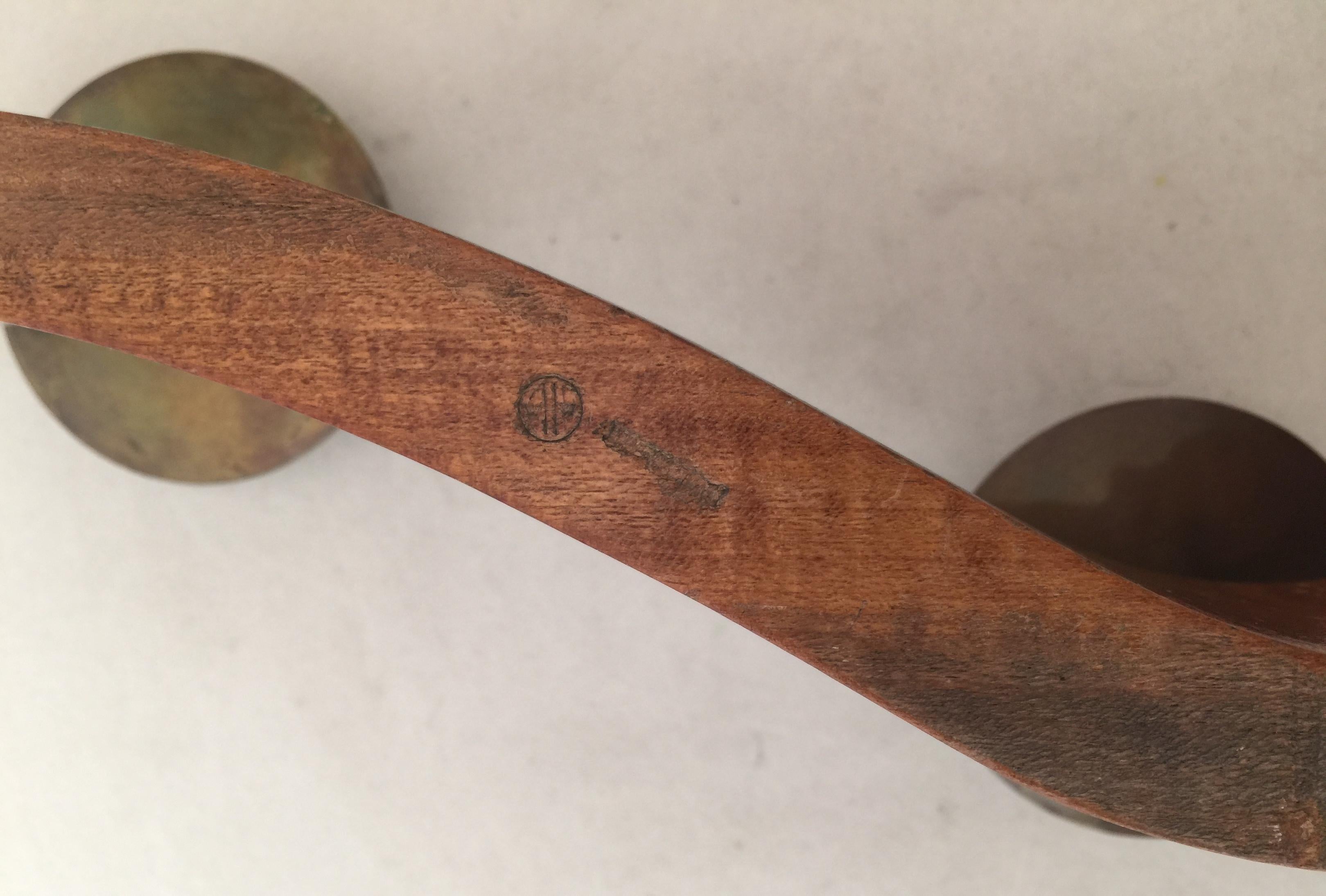 Candelabro, 1950, Materiali: Wood e bronzo in vendita 1