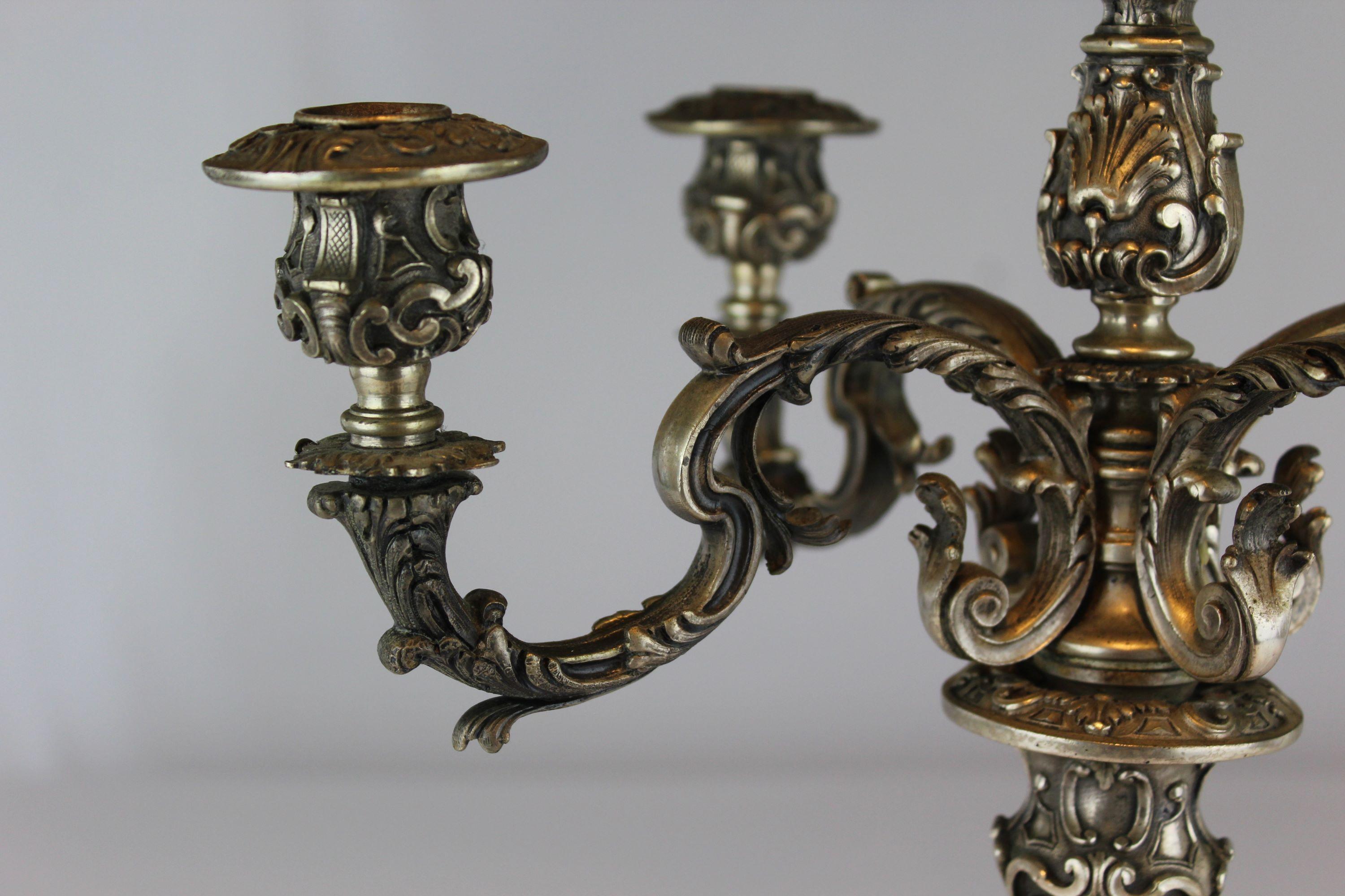 Artisan Candelabra 5 Arms, Silver 800/°°, early 20th Century, Italy For Sale