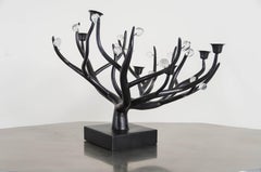 Kandelaber:: Schwarzes Kupfer und Kristall von Robert Kuo:: Handrepoussiert:: limitiert