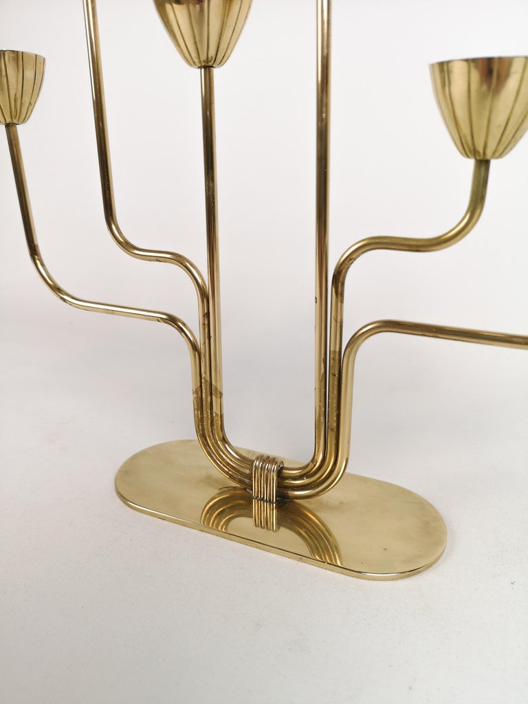 Candelabra Brass Ystad Metall Sweden Gunnar Ander, 1960s For Sale at