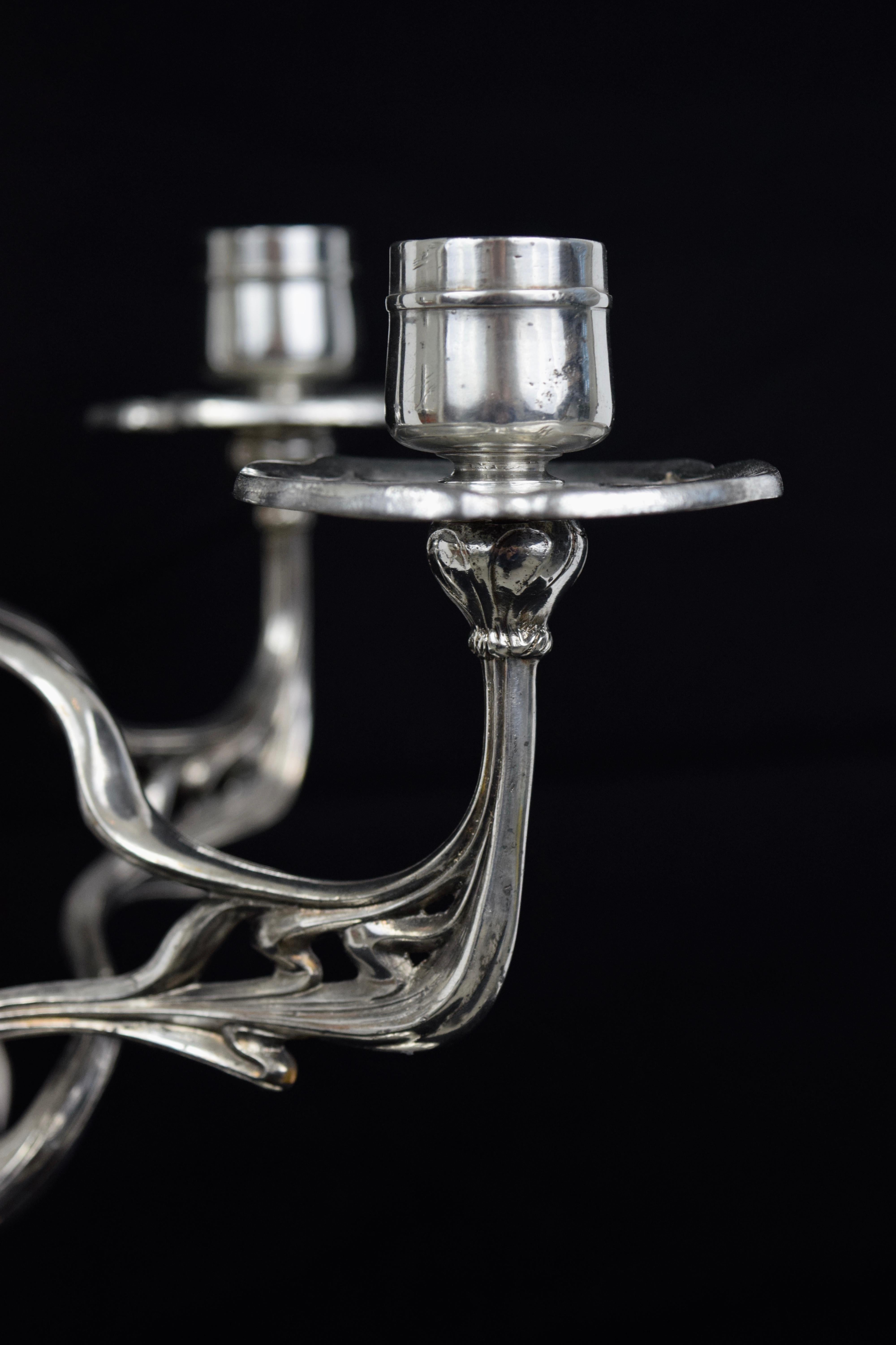 Candelabra by Friedrich Adler for Osiris, Germany 1902 In Good Condition In Hellouw, NL