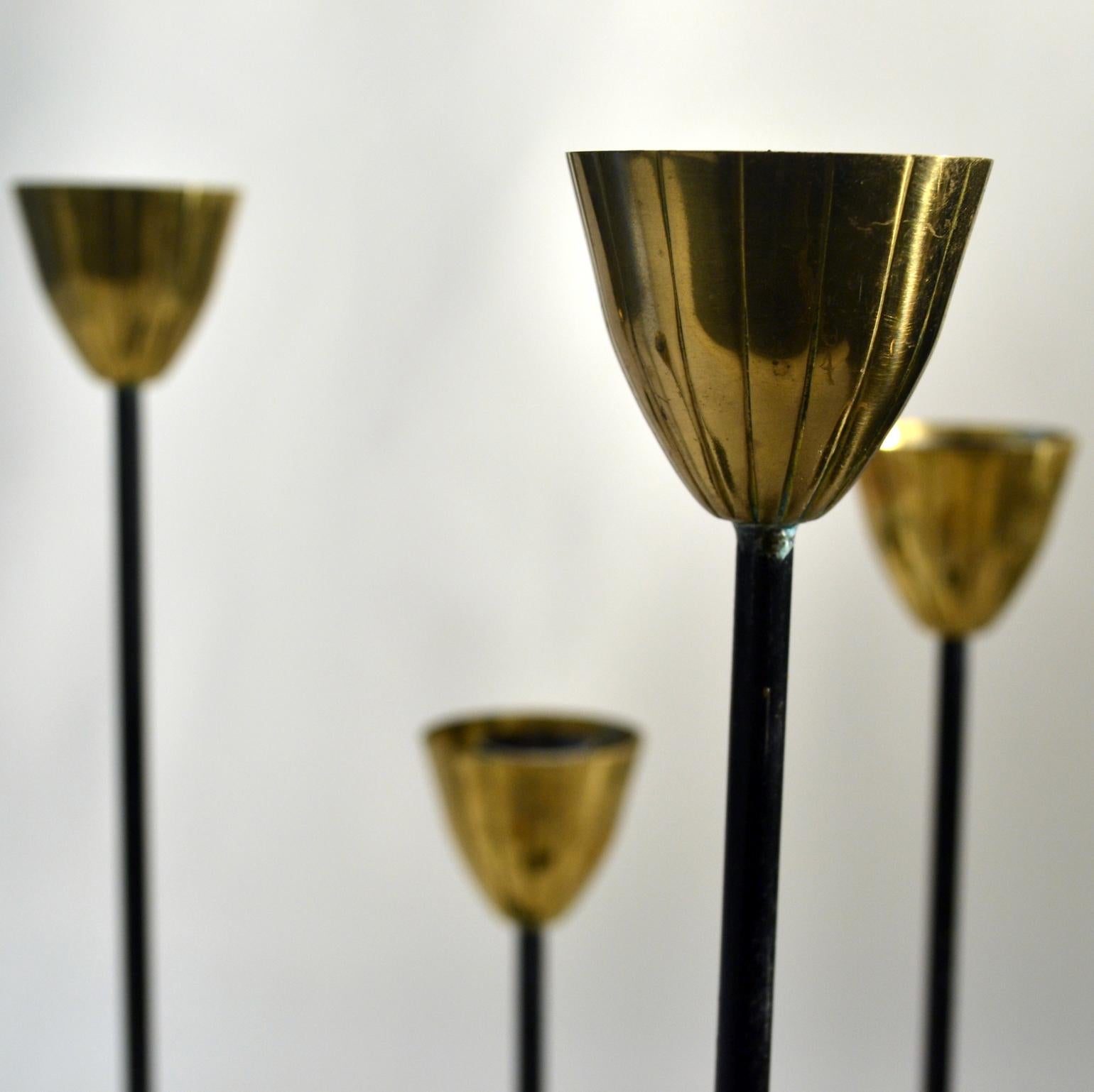 Scandinavian Modern Candelabra by Gunnar Ander for Ystad Metall, Sweden, 1960's For Sale