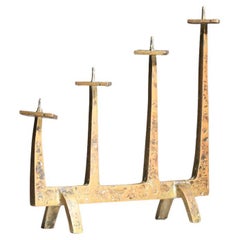 Candelabro candelabro de bronce macizo de los años 60 al estilo de Felix Agostini