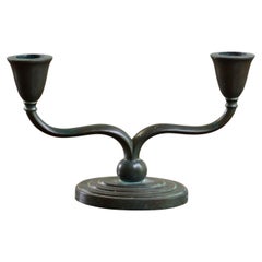 Candelabra in Disko Metal by Just Andersen, Denmark 1930s