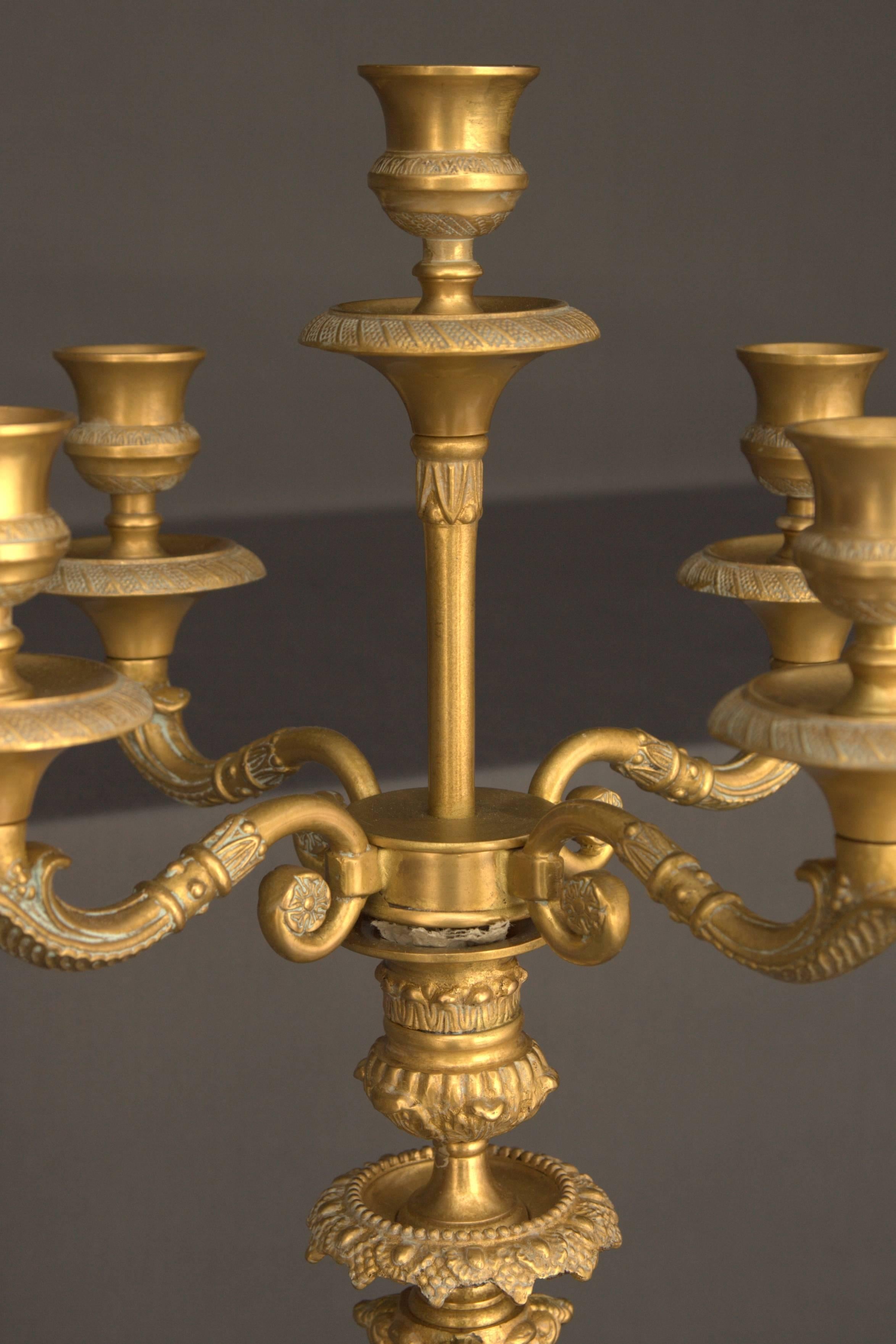 20th Century Candelabra in Empire Style For Sale