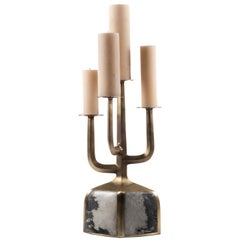 Candelabra in Grey/Black Parchment
Bronze-Patina Brass by Patrick Coard Paris Candelabra in Grey/Black Parchment
Bronze-Patina Brass by Patrick Coard Paris