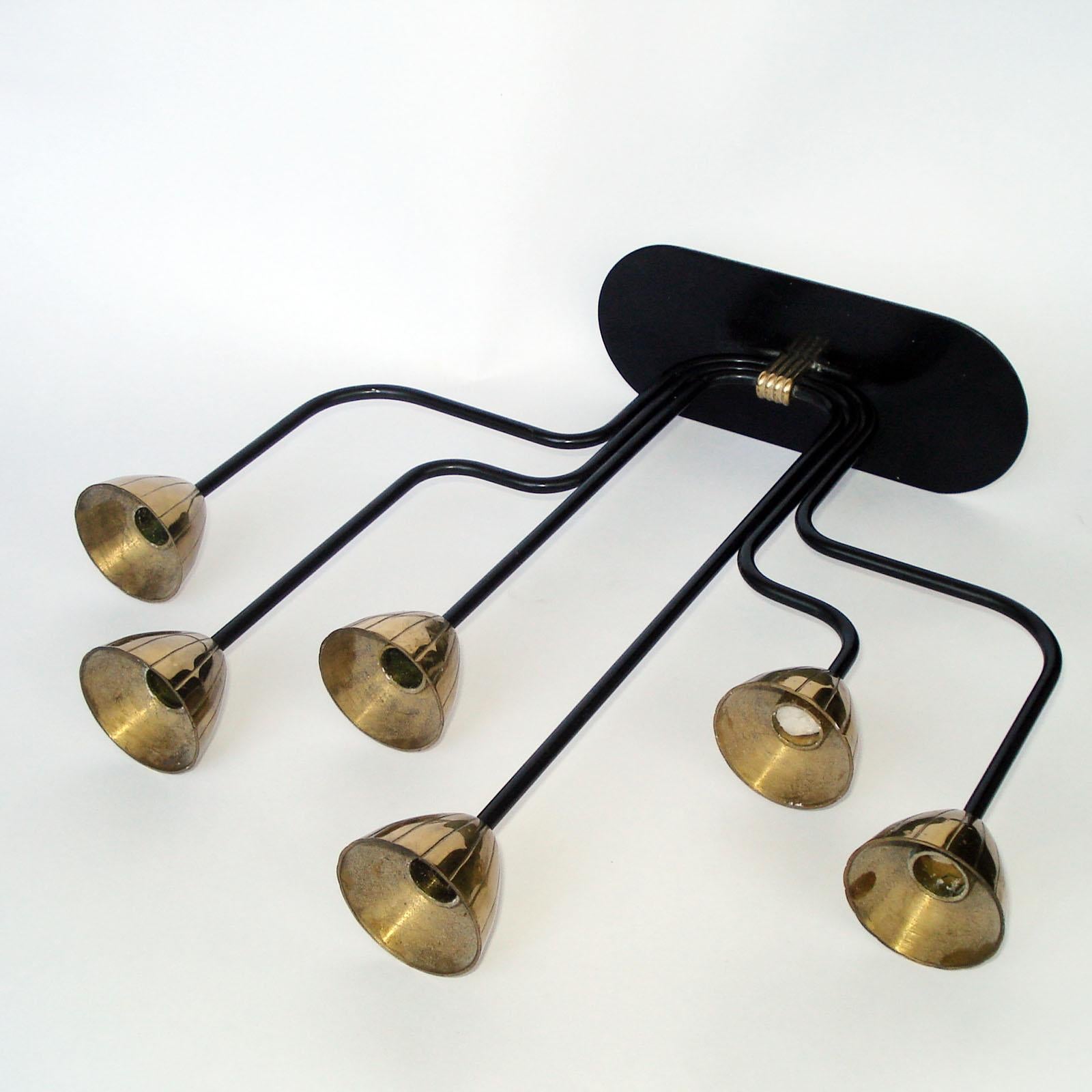 Candelabro in metallo e ottone di Gunnar Ander per Ystad-Metall, Svezia in vendita 4