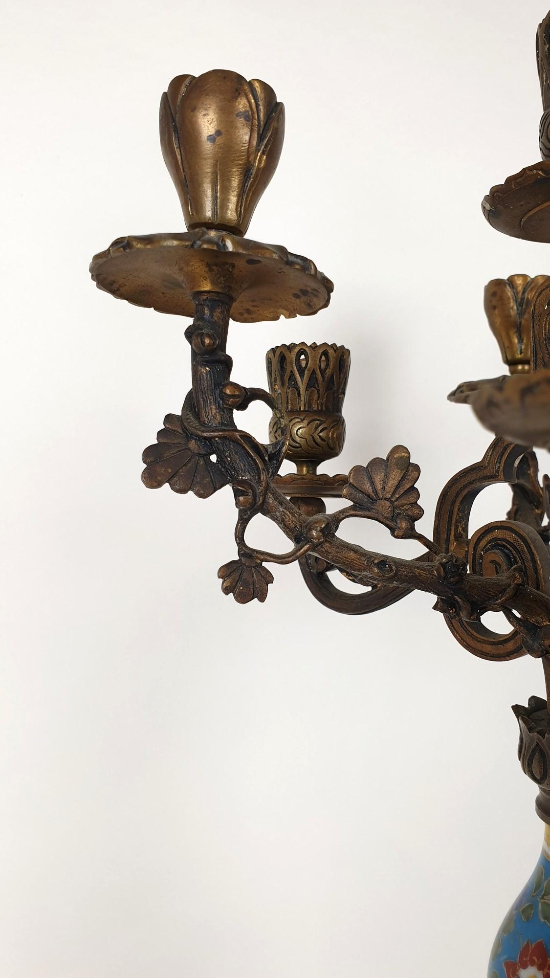 Candélabres en porcelaine et bronze, Japonisme, XIXe siècle en vente 3