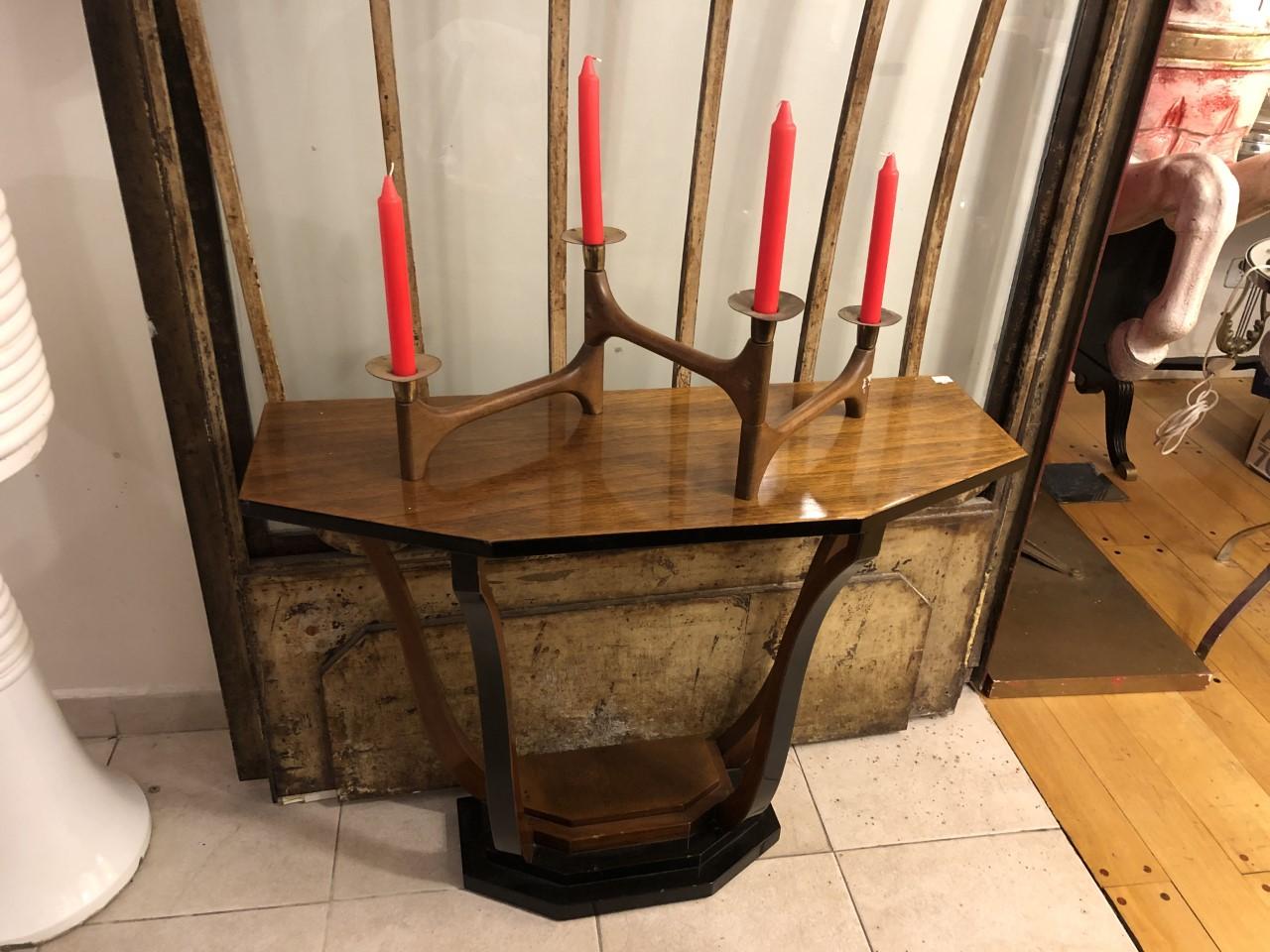 Candelabra in Wood and Bronze, 1950 For Sale 5