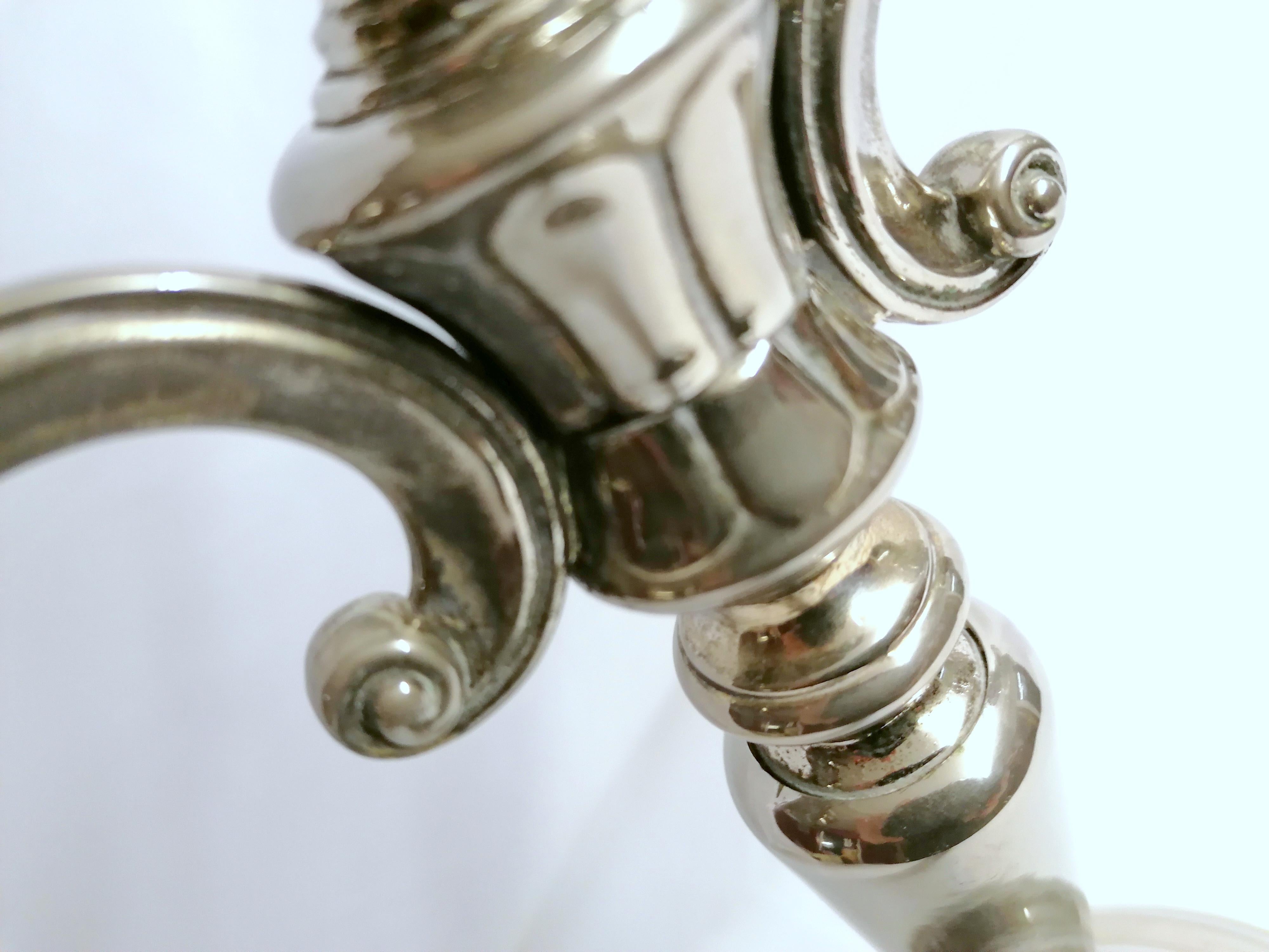 silver 3 arm candelabra