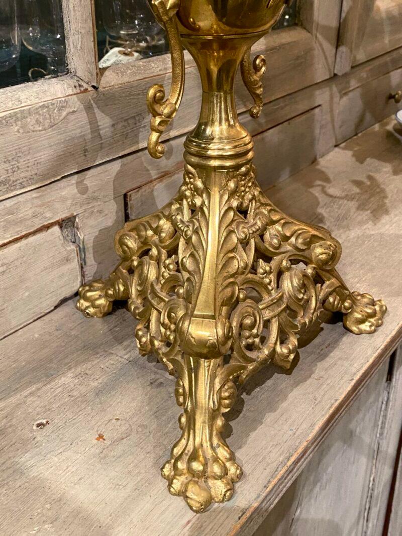 Candelabra or Alter Ornament, circa 1900-Opaque glass and brass im Zustand „Gut��“ im Angebot in Copenhagen K, DK