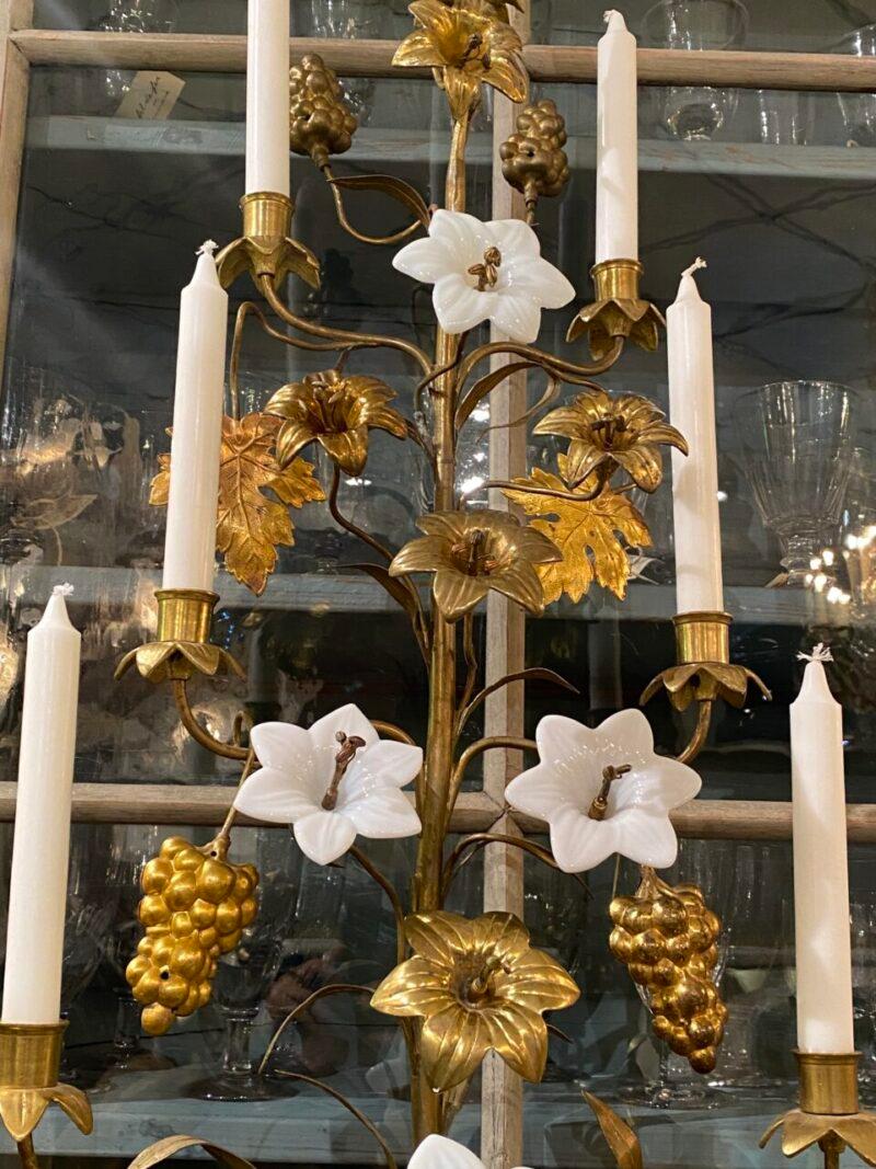 Candelabra or Alter Ornament, circa 1900-Opaque glass and brass (Messing) im Angebot