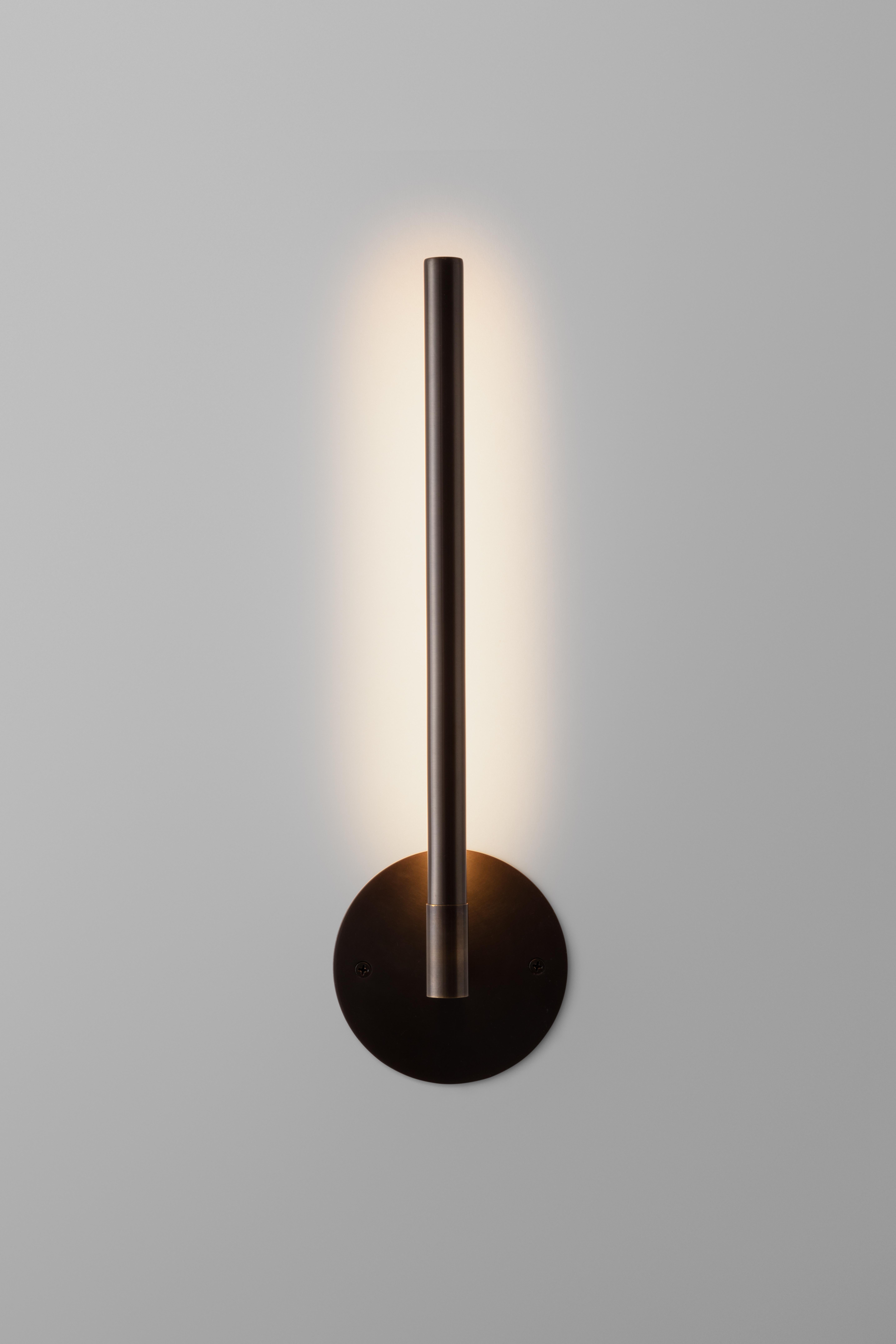 Modern Candelabra Picture Light Adjustable Minimal Brass Linear LED Sconce, UL For Sale