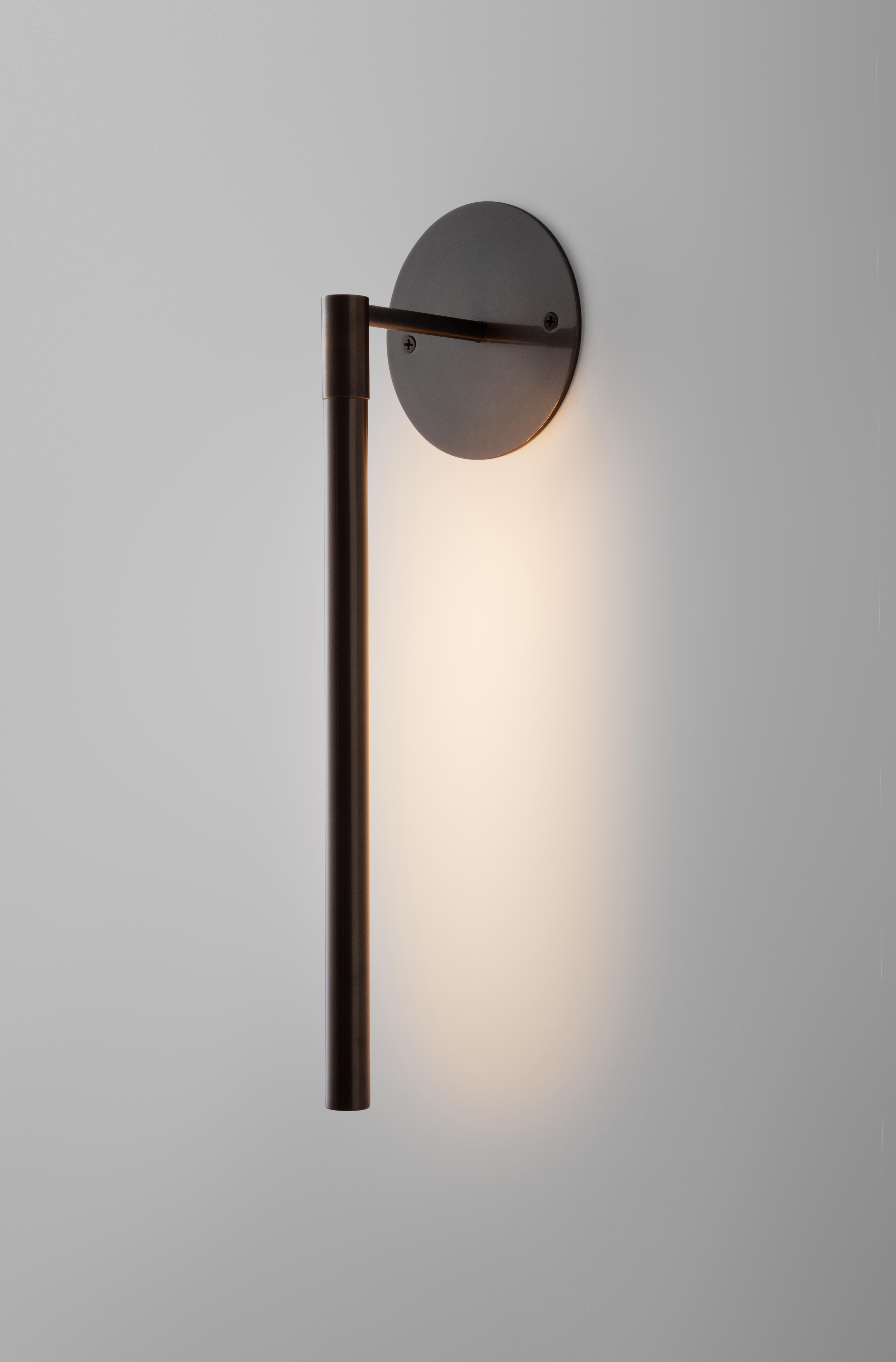 Contemporary Candelabra Picture Light Adjustable Minimal Brass Linear LED Sconce, UL For Sale