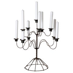 Candelabro Sueco Metal 11 Candelabros, Siglo XIX, Suecia