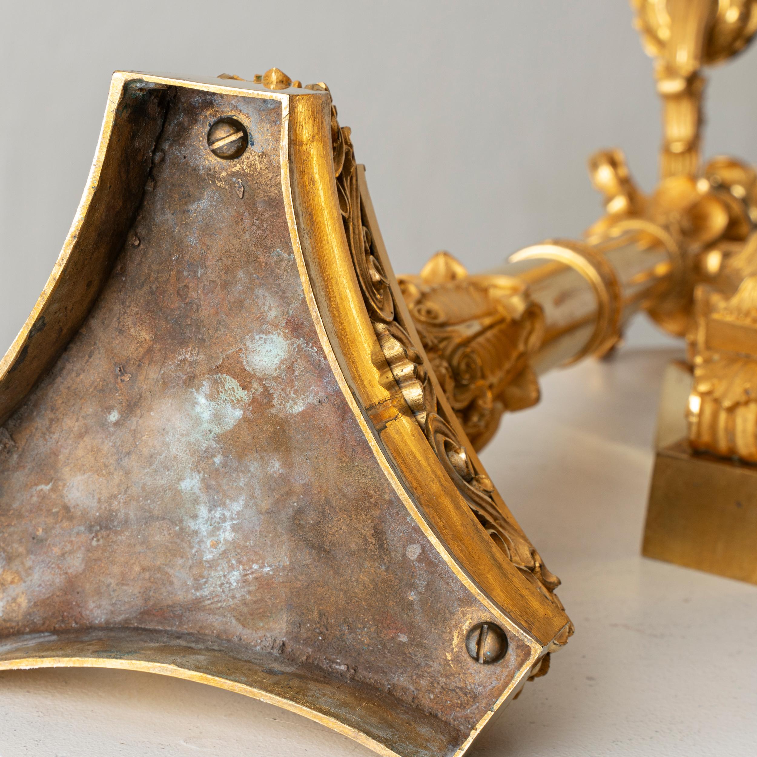 Dorato Coppia di candelabri del XIX secolo Francia in vendita