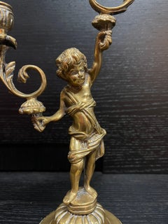 Antique bronze dorado candelabra