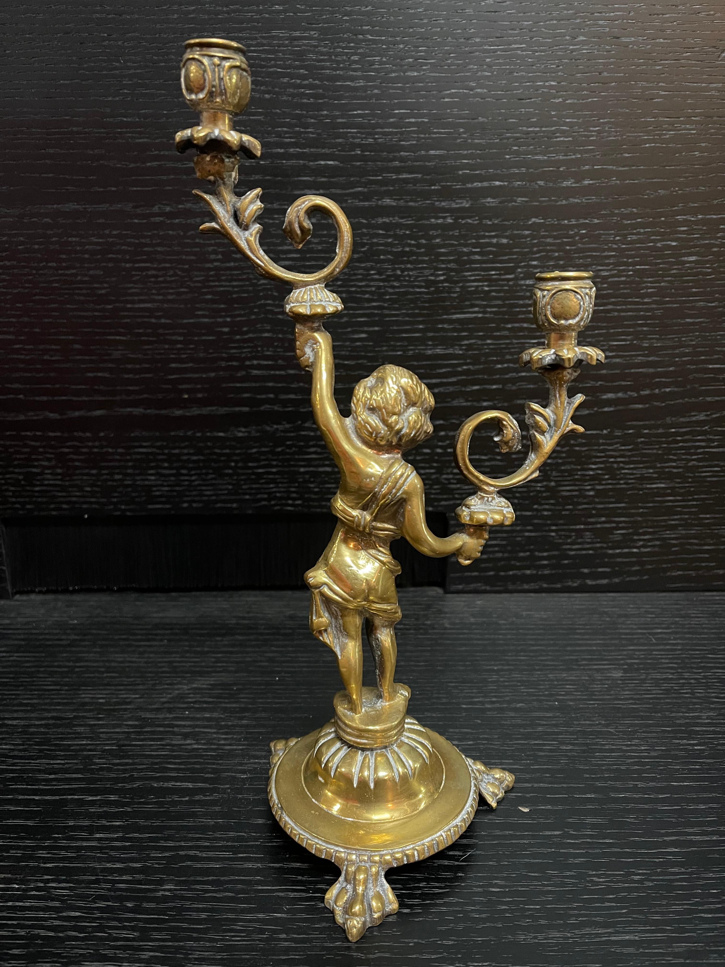 Other Antique bronze dorado candelabra For Sale