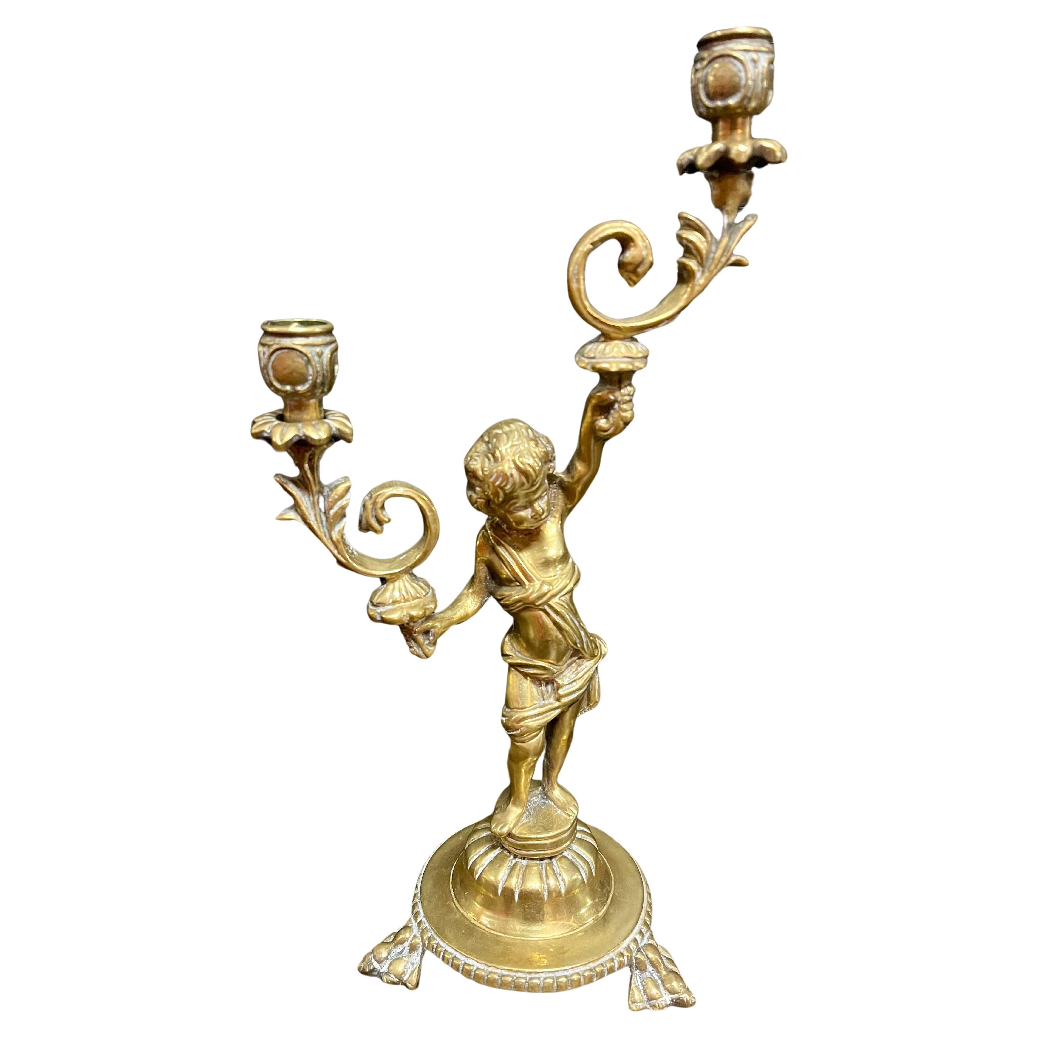 Antique bronze dorado candelabra For Sale