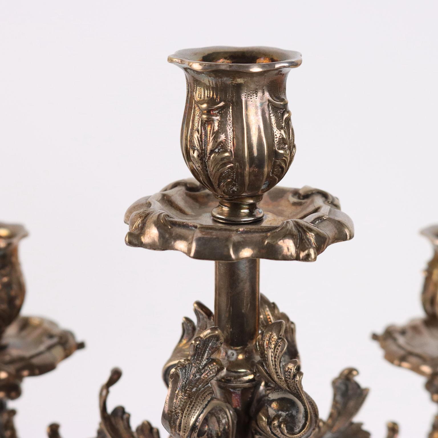 Italian Candelabro in Argento 800 Mazzuccato Milano metà 900 in vendita