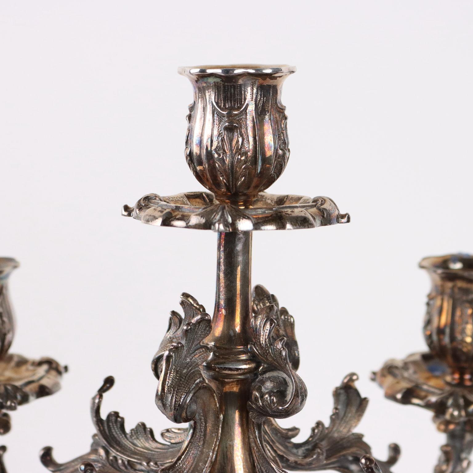 Mid-Century Modern 925 Sterling Silver Candelabra Mazzuccato Milan Mid 1900s approx For Sale