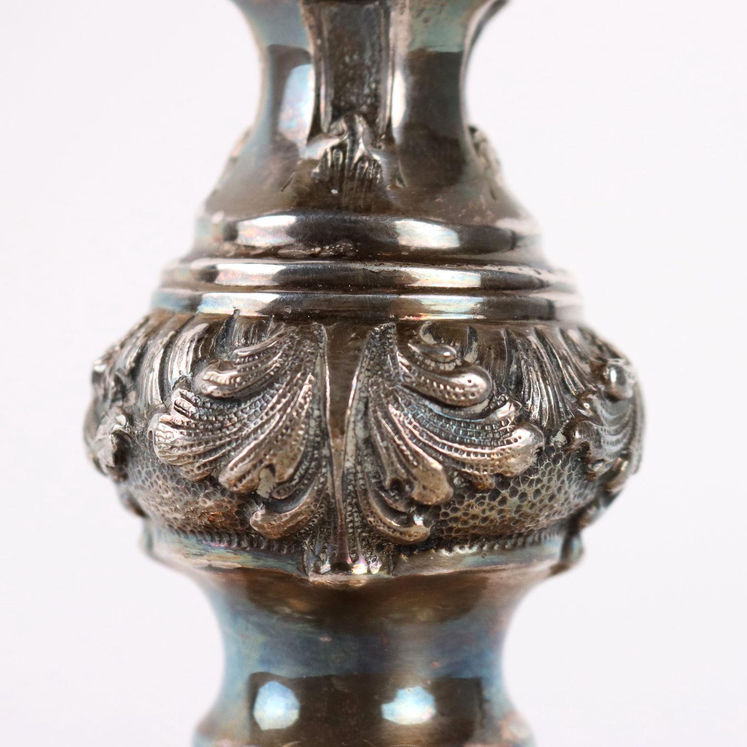 Mid-20th Century 925 Sterling Silver Candelabra Mazzuccato Milan Mid 1900s approx For Sale