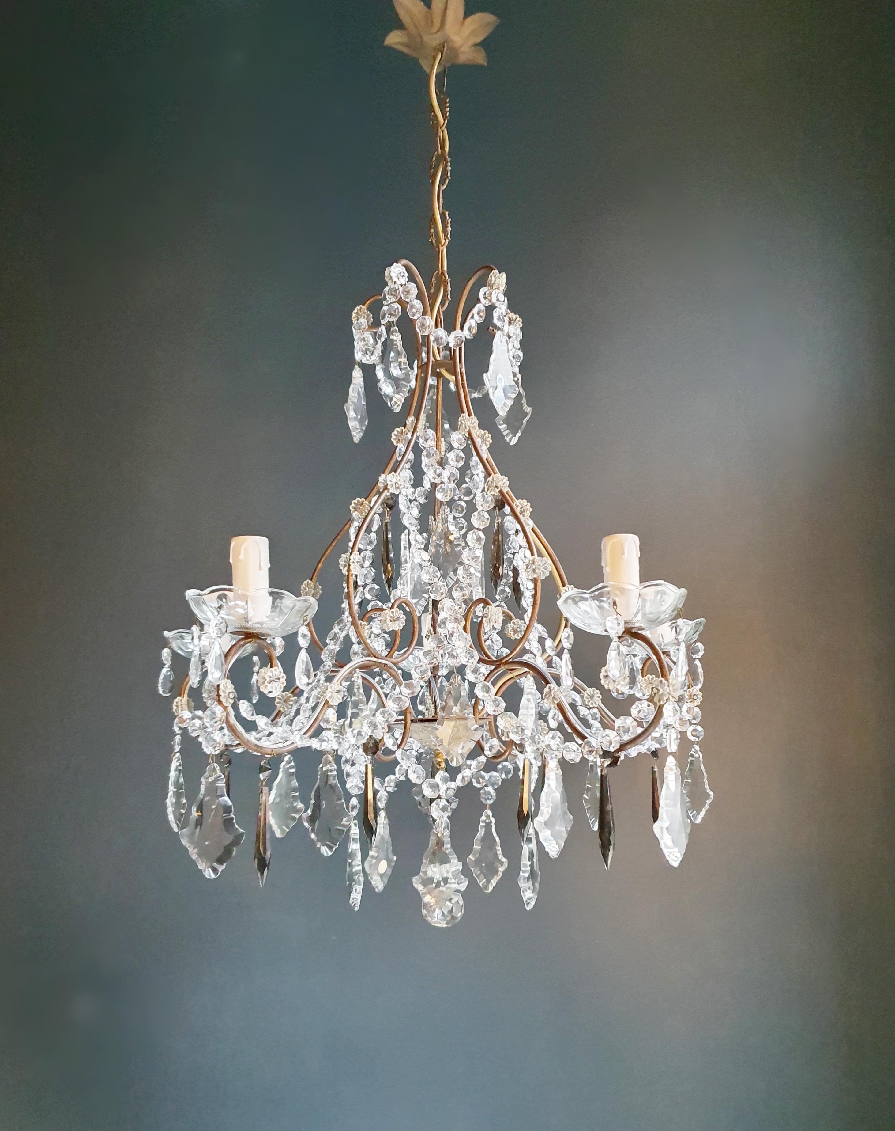 **Exquisite Black Crystal Antique Chandelier - A Tribute to Art Nouveau Elegance**

Introducing a captivating antique chandelier that embodies the grace of the Art Nouveau era. Lovingly restored in Berlin, this candelabrum seamlessly merges