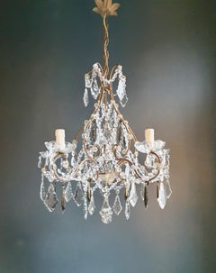 Candelabrum Black Crystal Antique Chandelier Ceiling Lustre Art Nouveau