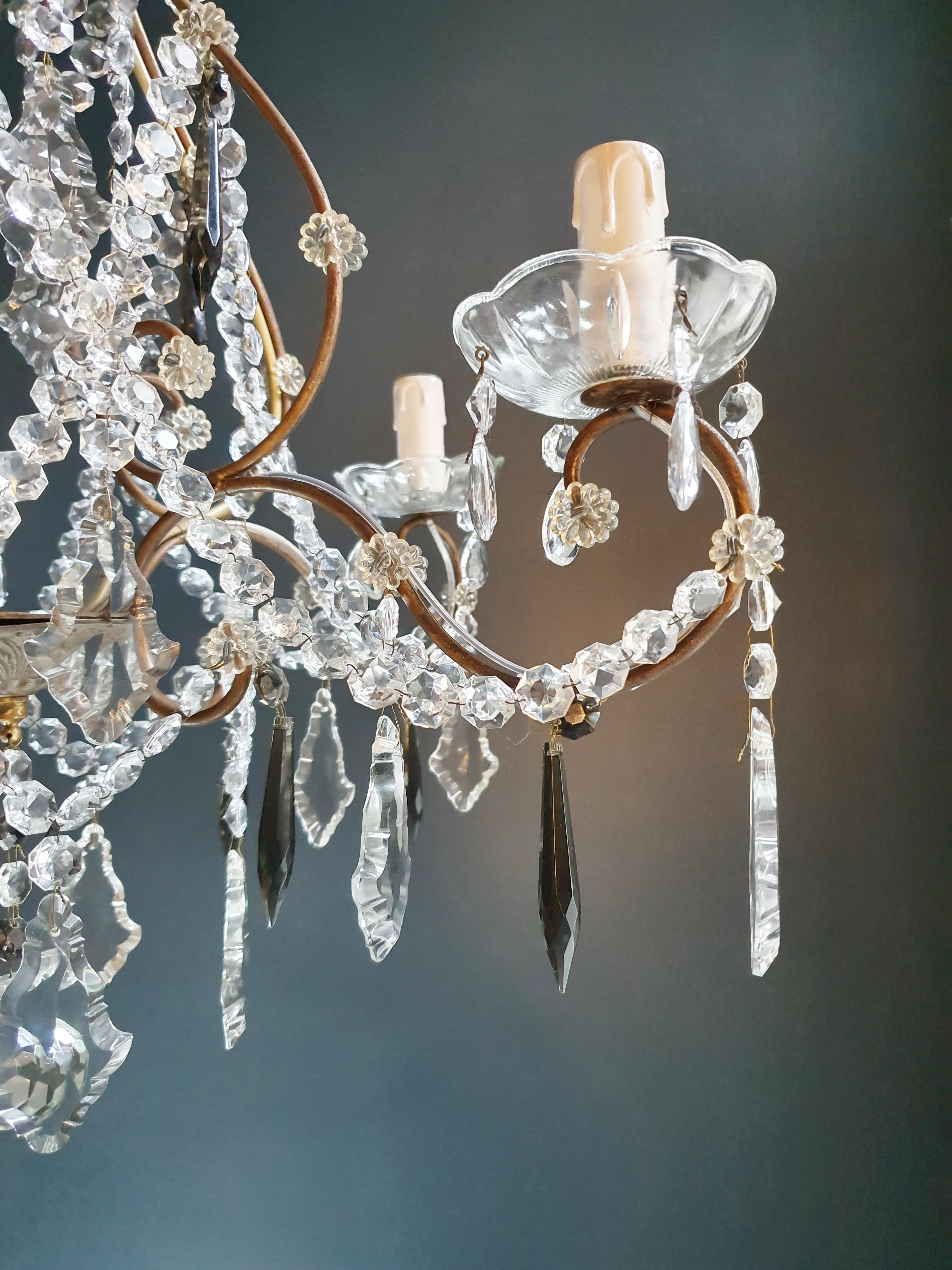 Candelabrum Black Crystal Antique Chandelier Ceiling Lustre Art Nouveau 2