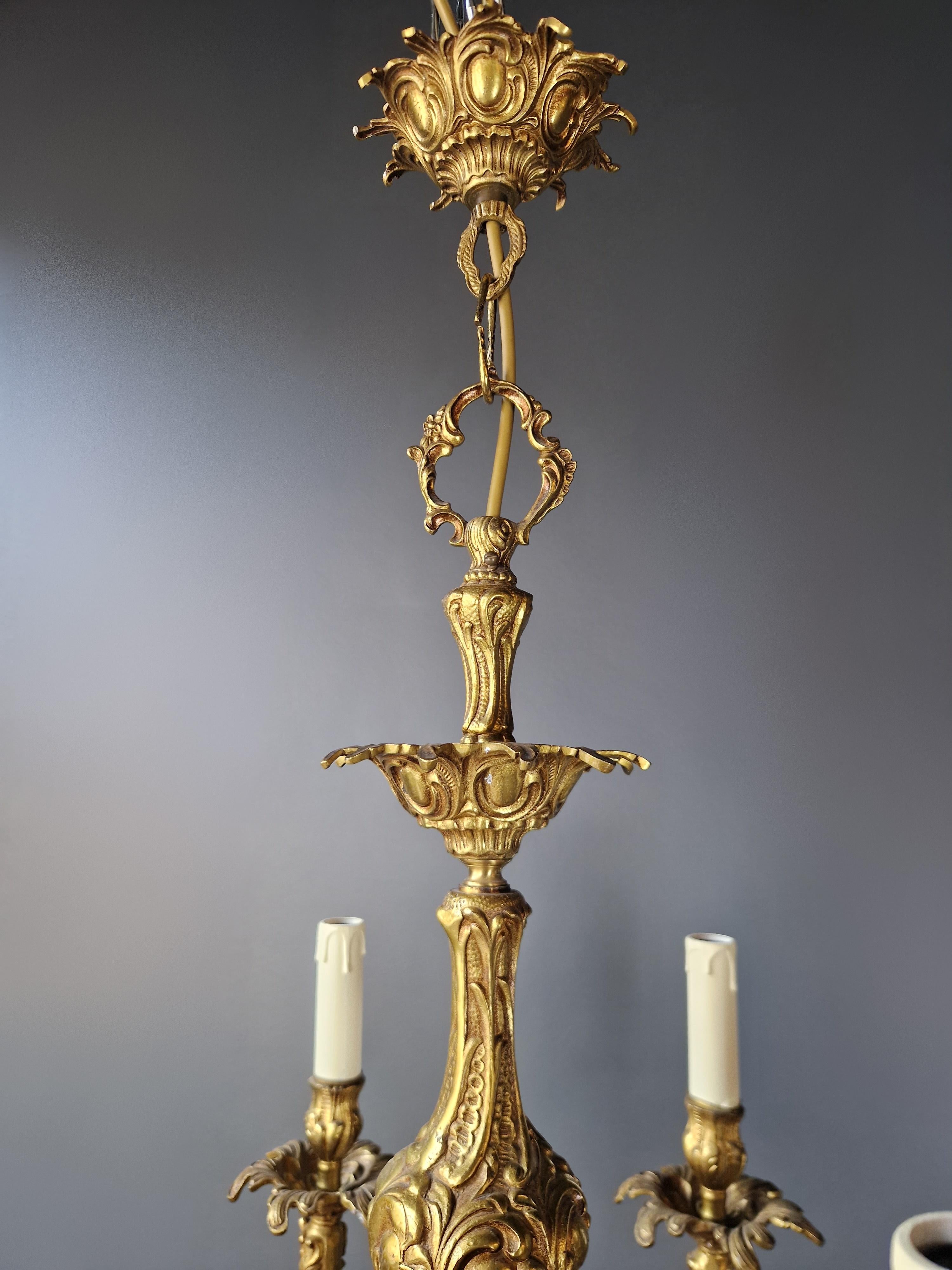 Candelabrum Brass Antique Chandelier Louis XVI Art 2