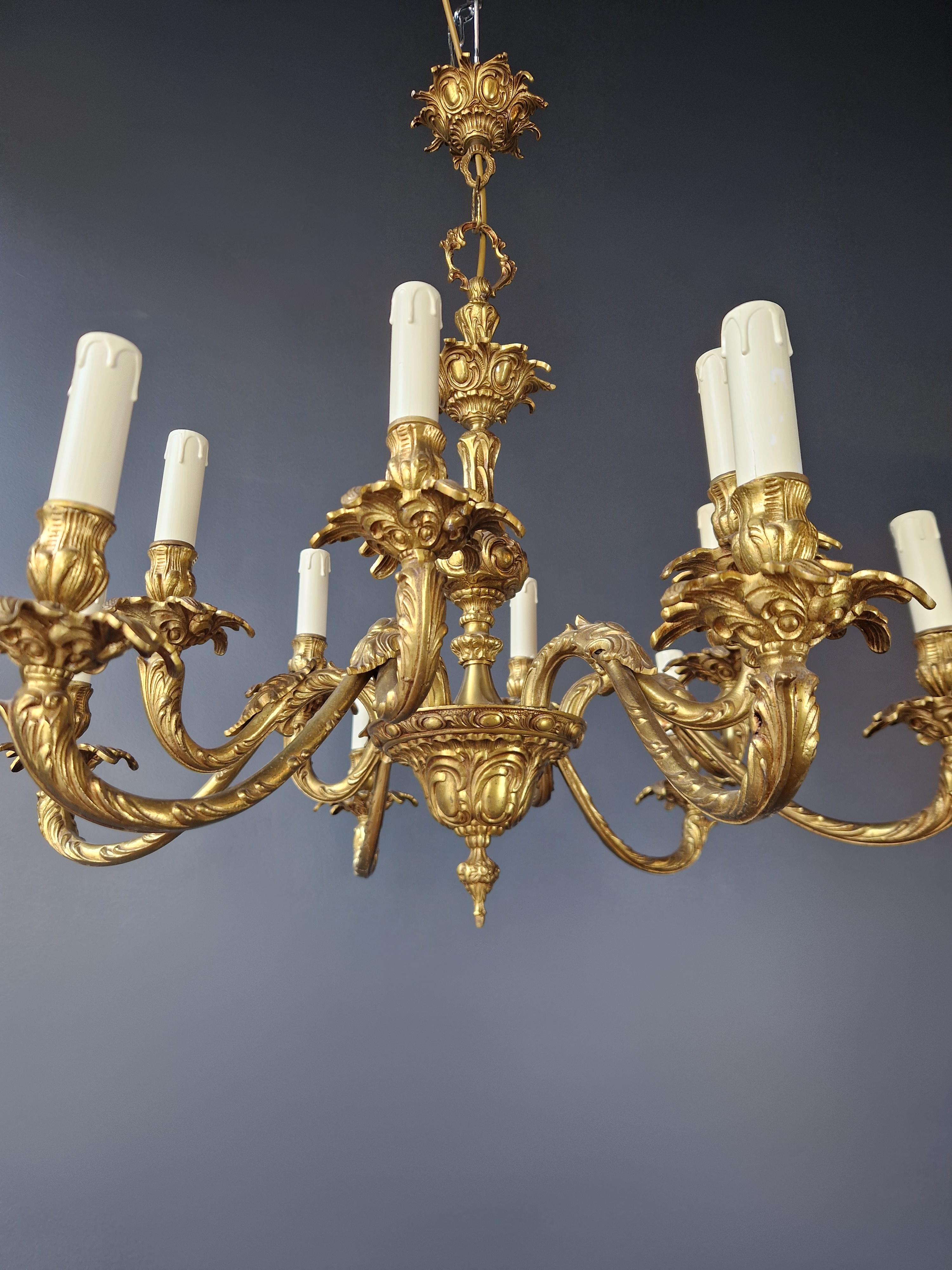 Wire Candelabrum Brass Antique Chandelier Louis XVI Art