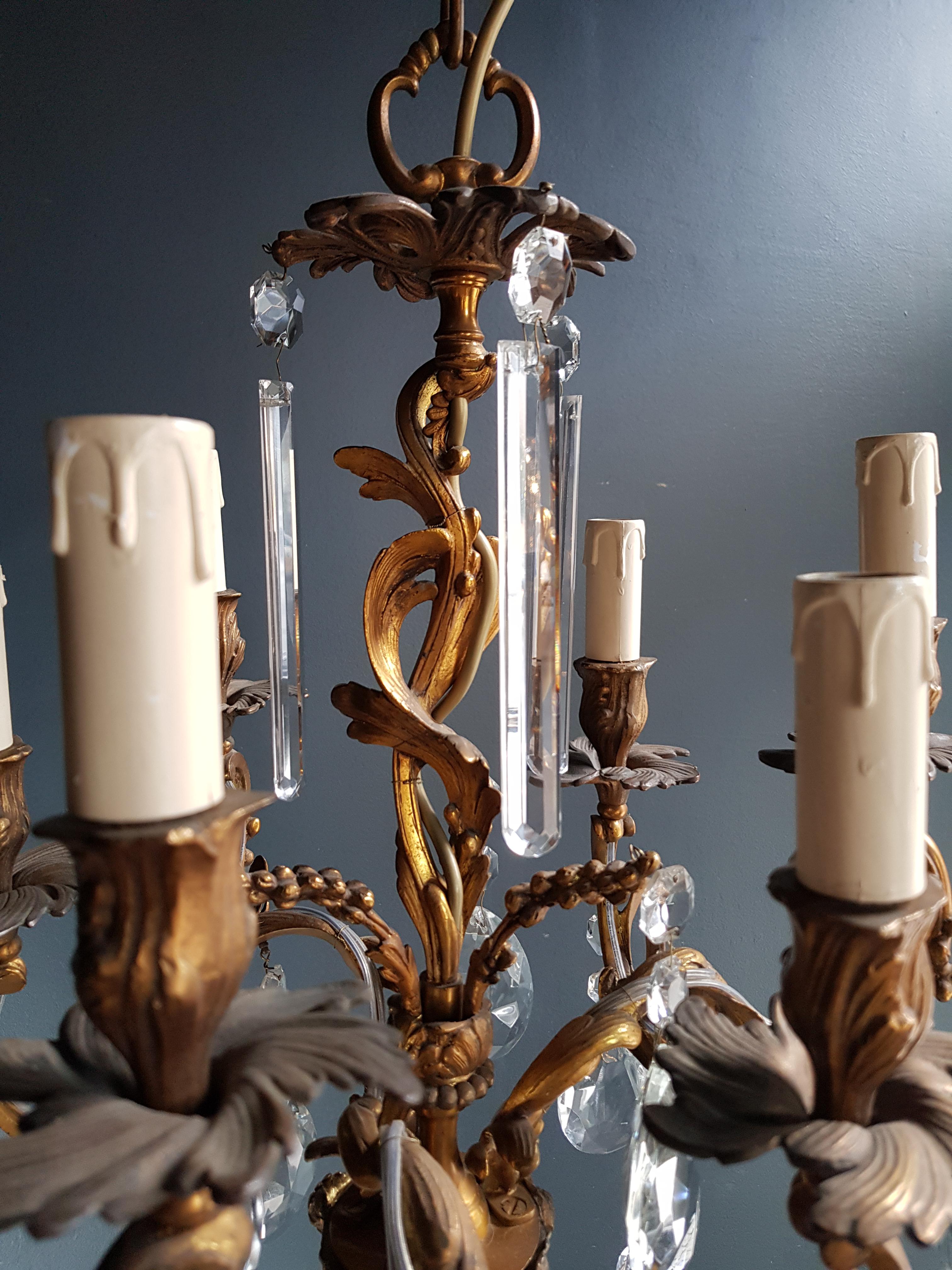 Baroque Candelabrum Chandelier Crystal Ceiling Lamp Antique Art Nouveau Pendant Lighting