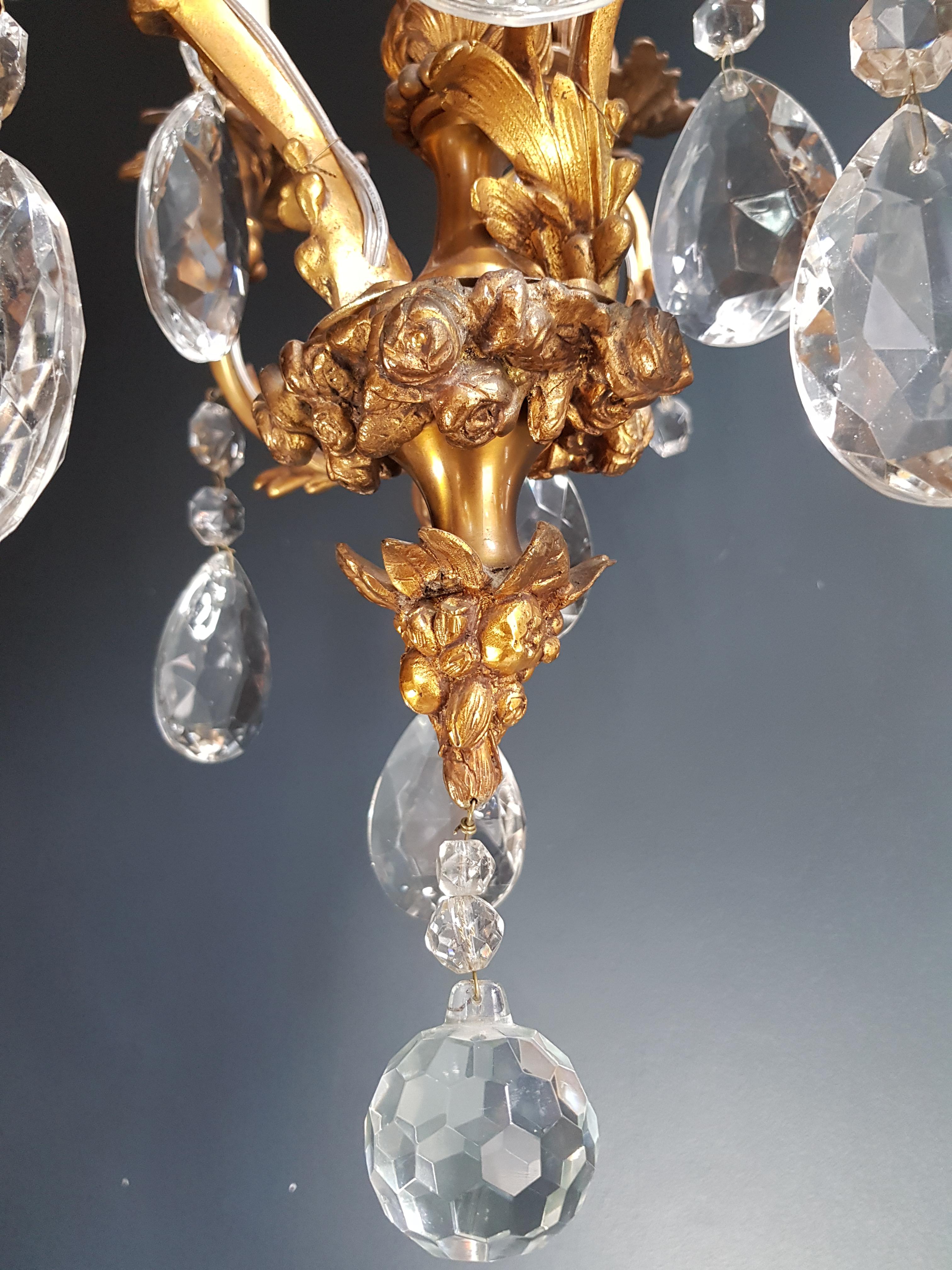 European Candelabrum Chandelier Crystal Ceiling Lamp Antique Art Nouveau Pendant Lighting