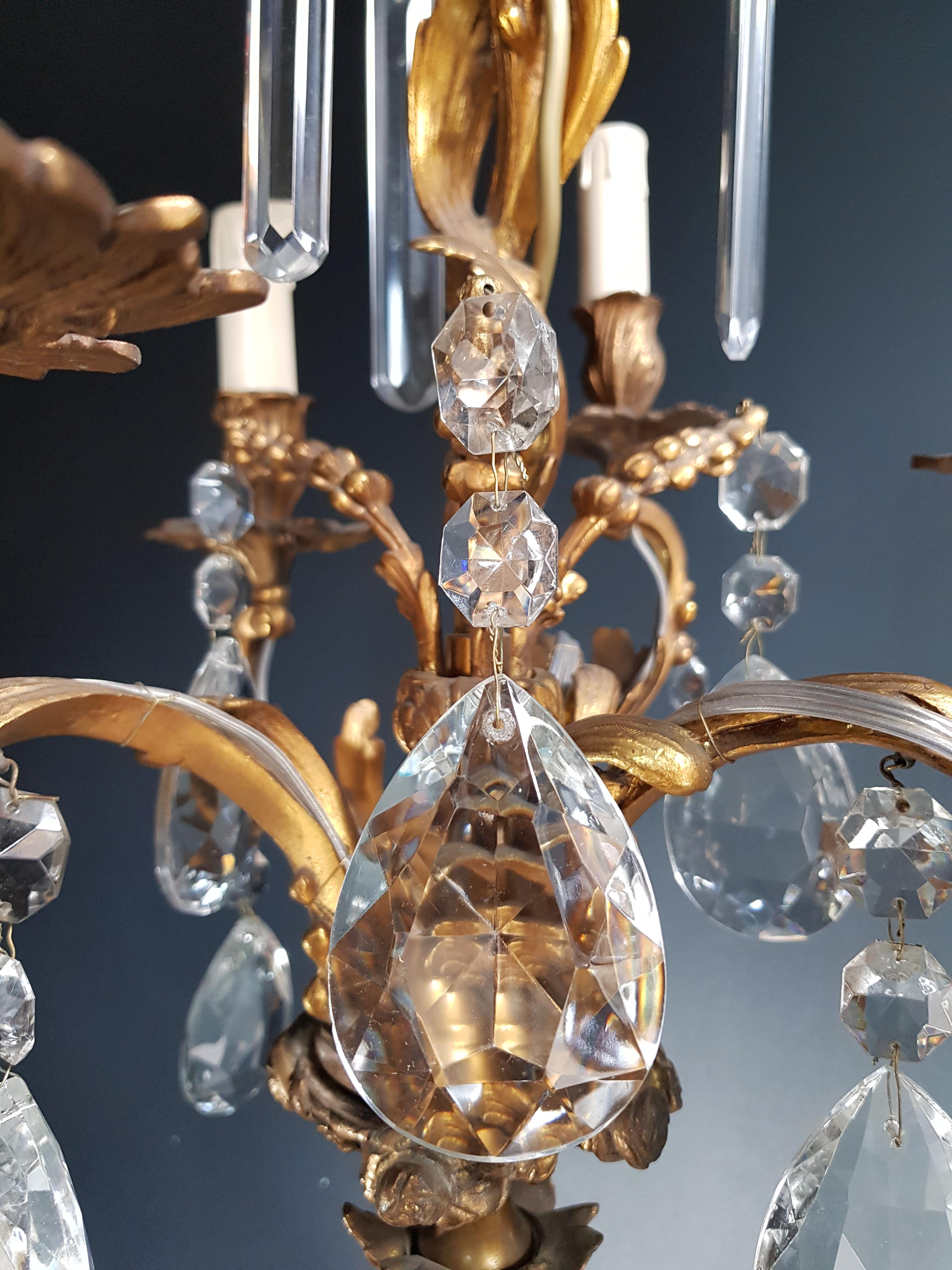 Hand-Knotted Candelabrum Chandelier Crystal Ceiling Lamp Antique Art Nouveau Pendant Lighting