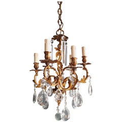 Candelabrum Chandelier Crystal Ceiling Lamp Antique Art Nouveau Pendant Lighting
